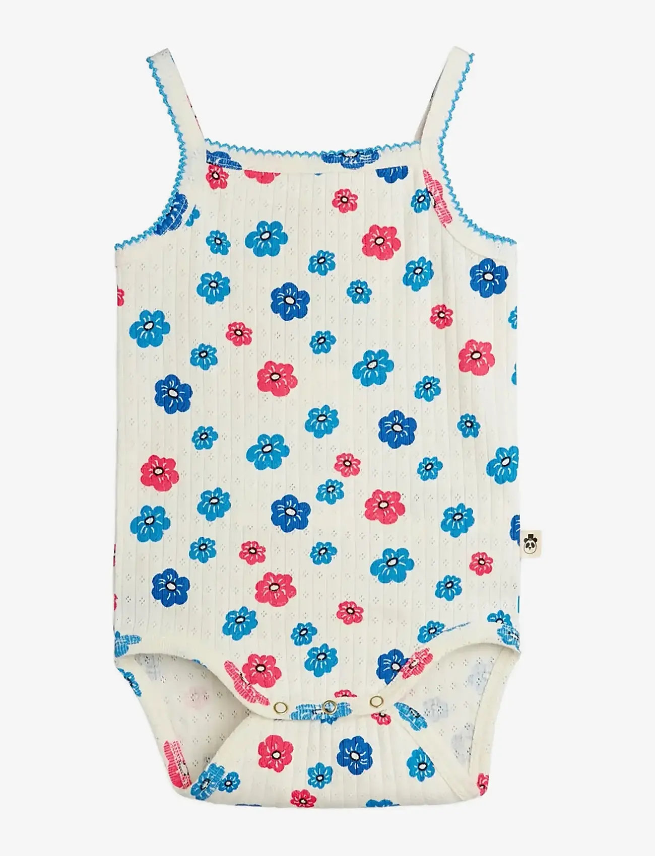 Mini Rodini - Flowers aop picot edge pointelle body - Ärmellose bodys - multi - 0