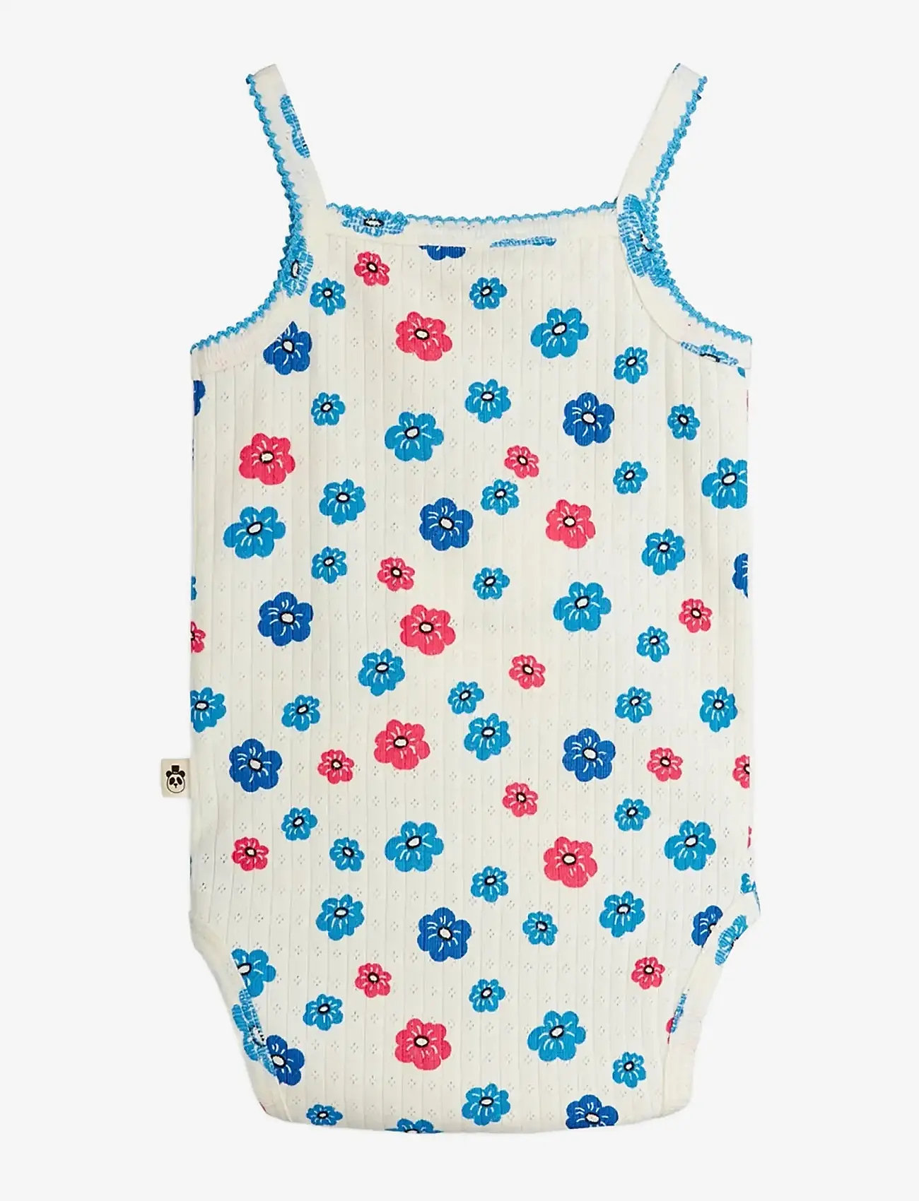 Mini Rodini - Flowers aop picot edge pointelle body - Ärmellose bodys - multi - 1