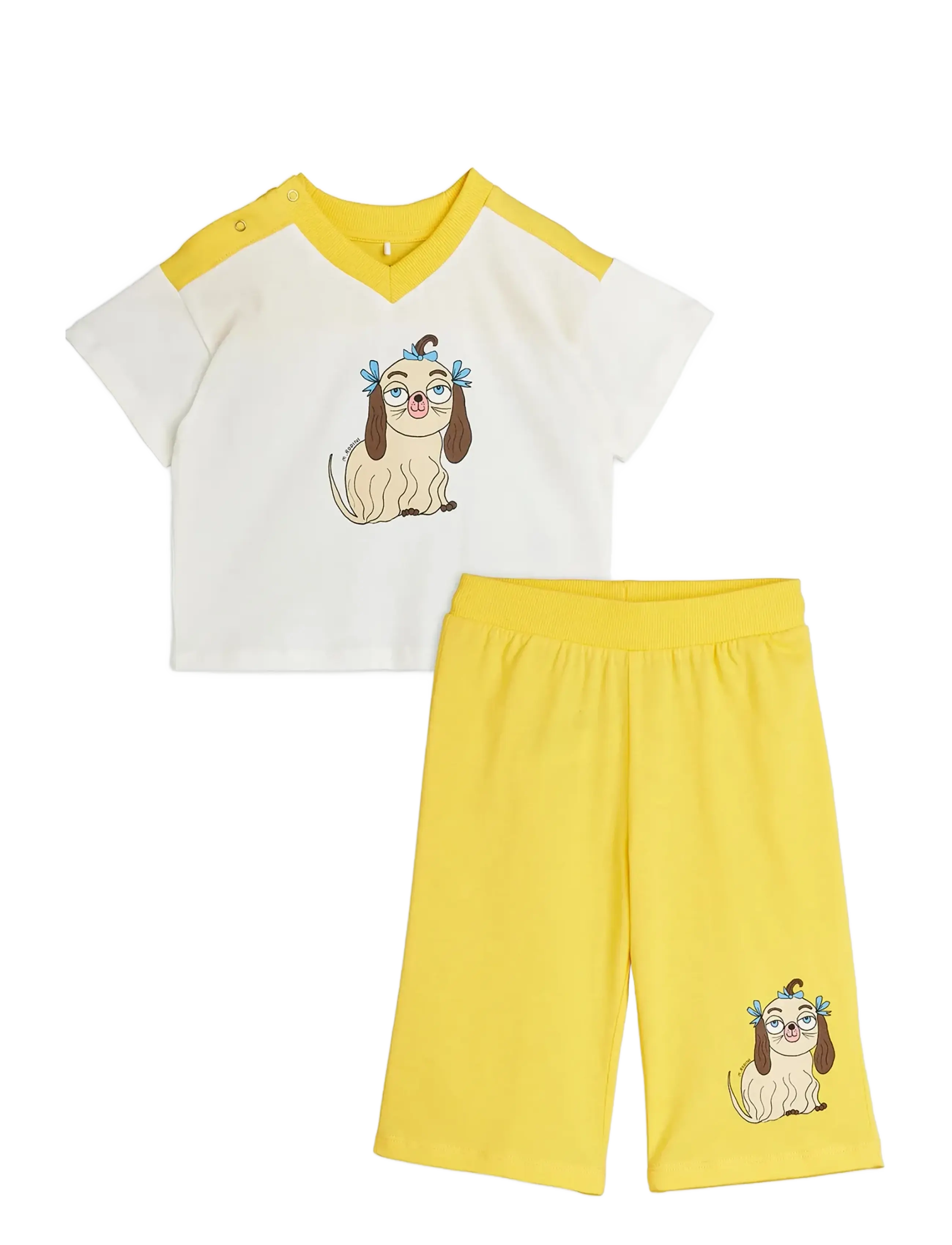 Mini Rodini Dog sp baby set - Inspiration - YELLOW / yellow