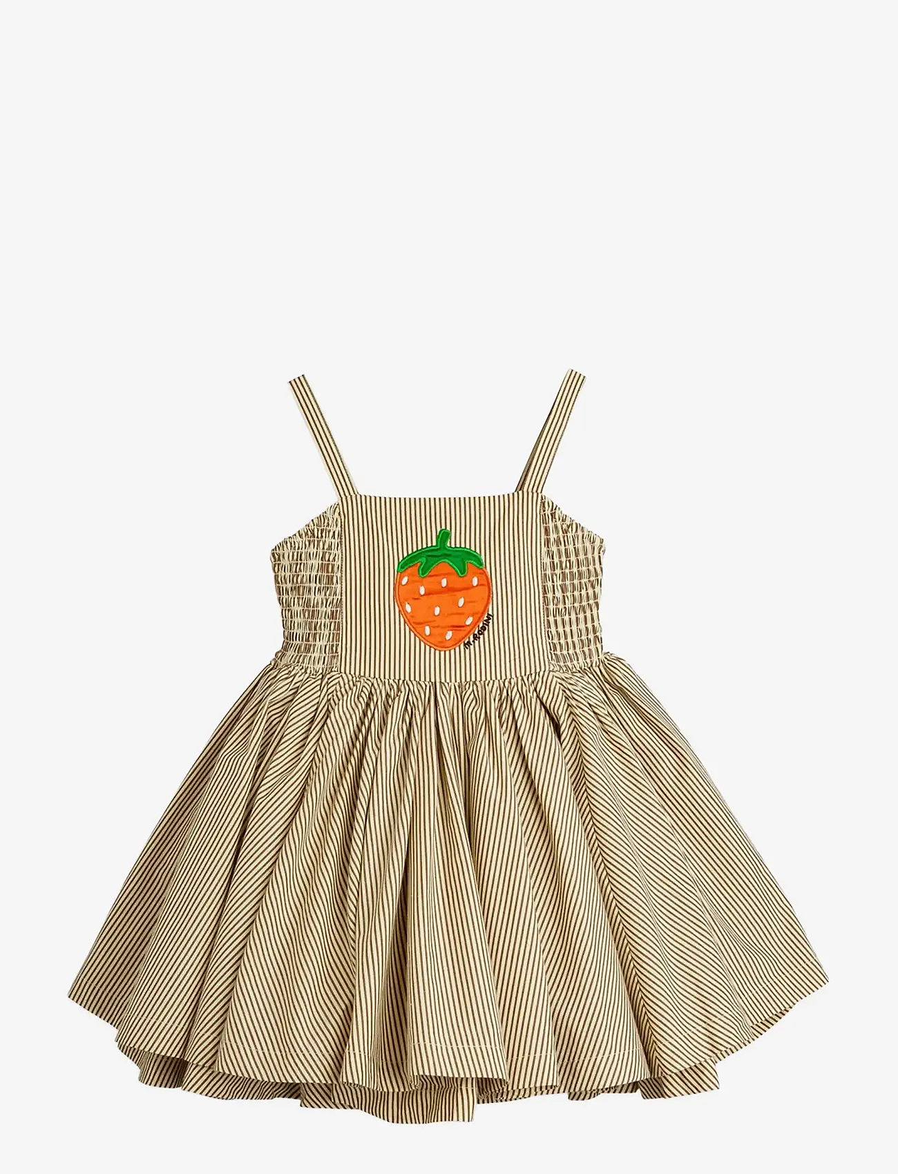 Mini Rodini - Poplin yd smock dress - Ærmeløse babykjoler - brown - 0