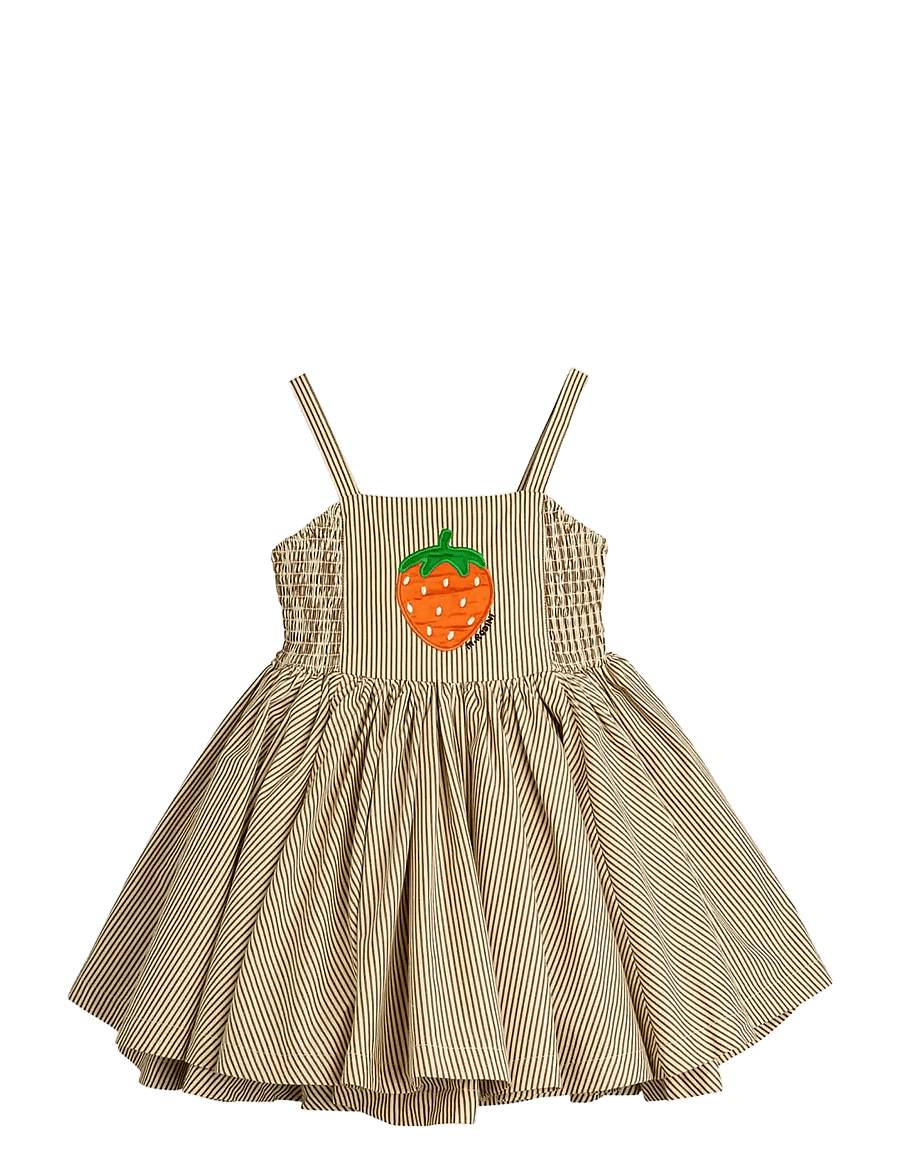 Mini Rodini - Poplin yd smock dress - Ärmellose babykleider - brown - 0