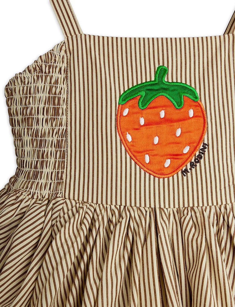 Mini Rodini - Poplin yd smock dress - Ärmellose babykleider - brown - 2