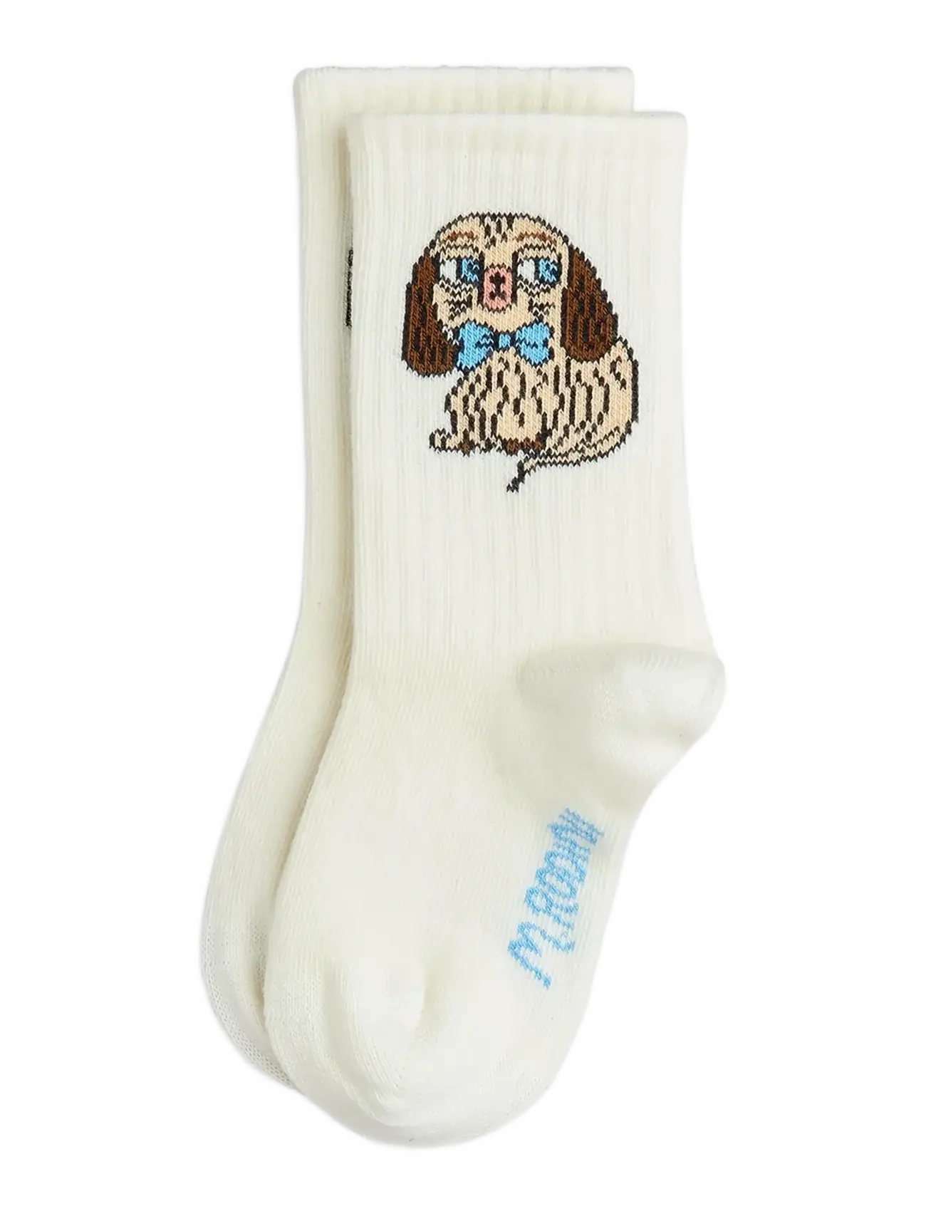 Mini Rodini Dog 1-Pack Socks, 20/23, Socken & Strumpfhosen, Creme - Kinder