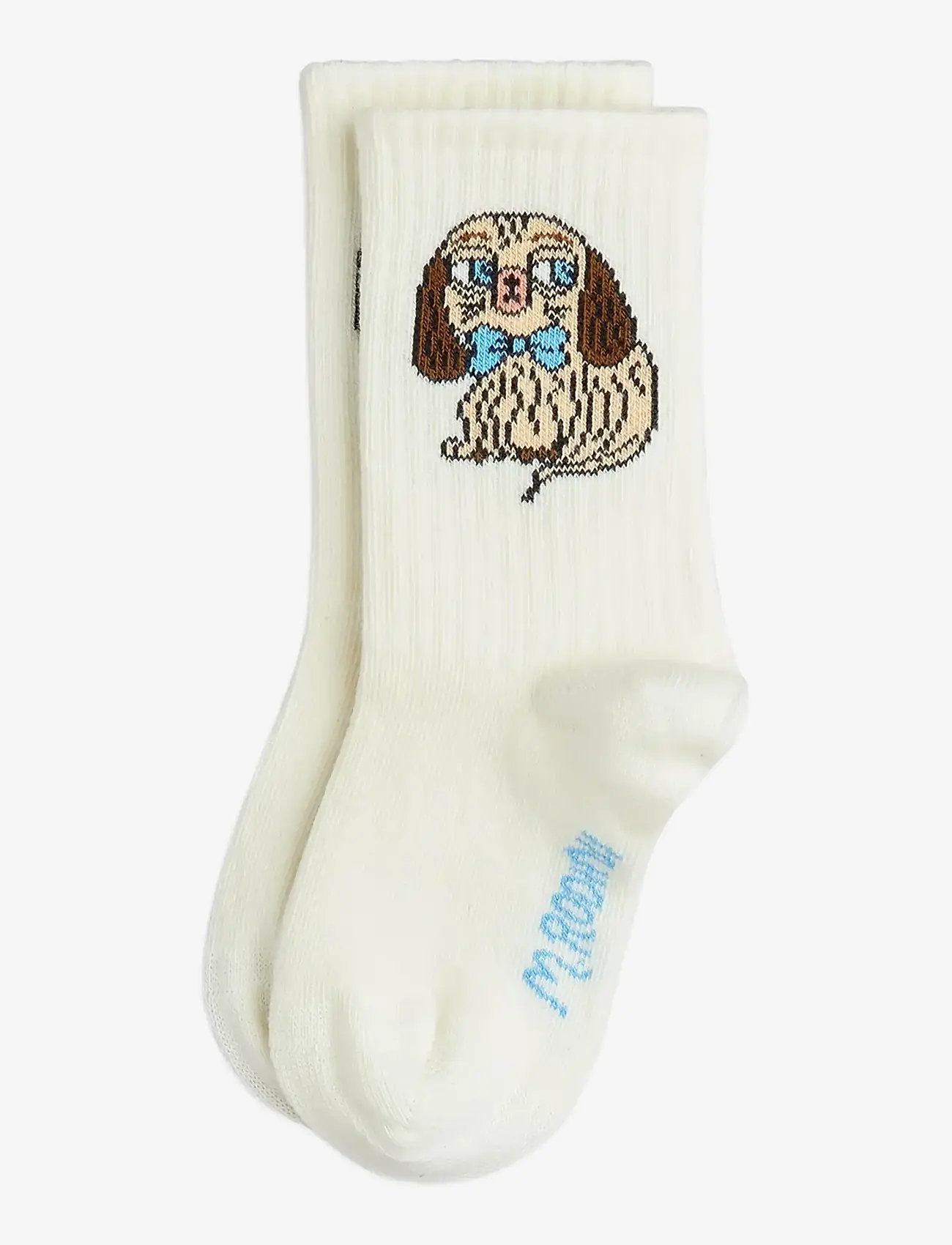 Mini Rodini - Dog 1-pack socks - sokkar - off-white - 0
