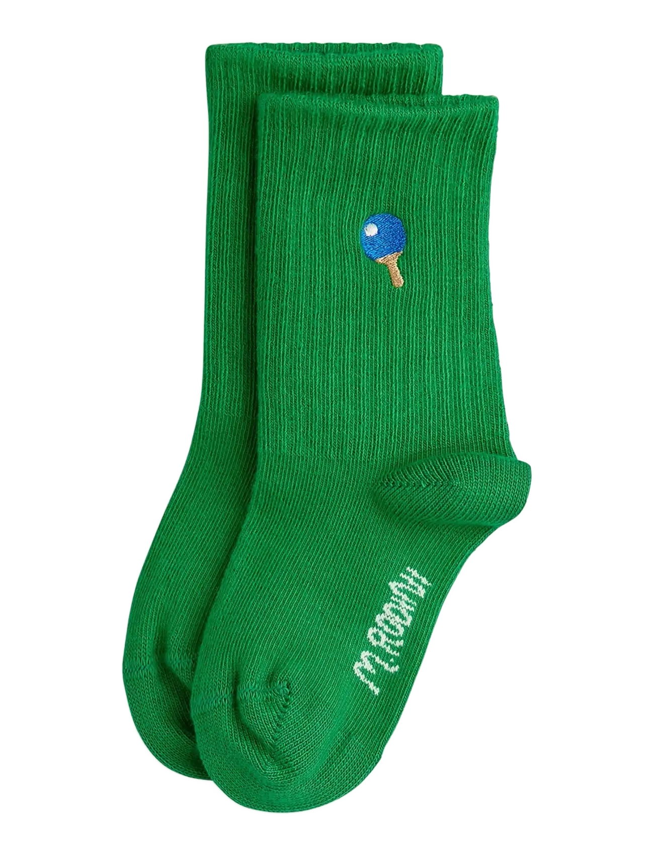 Mini Rodini Racket Emb 1-Pack Socks, 20/23, Socken & Strumpfhosen, Grün - Kinder