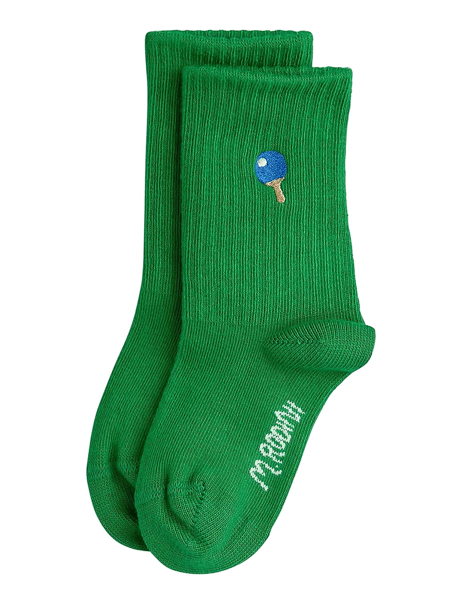 Mini Rodini - Racket emb 1-pack socks - strømper - green - 0