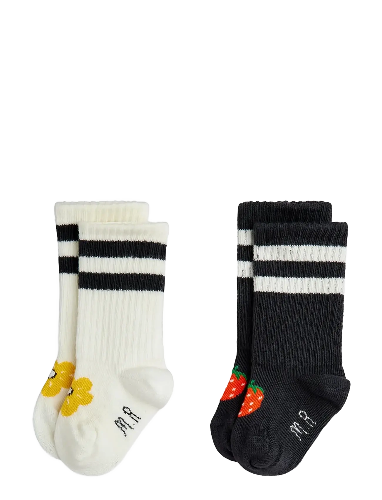 Mini Rodini Strawberry 2-Pack Baby Socks, 2-Pak Babystrømper, Multi/mønstret, Str: 20/23