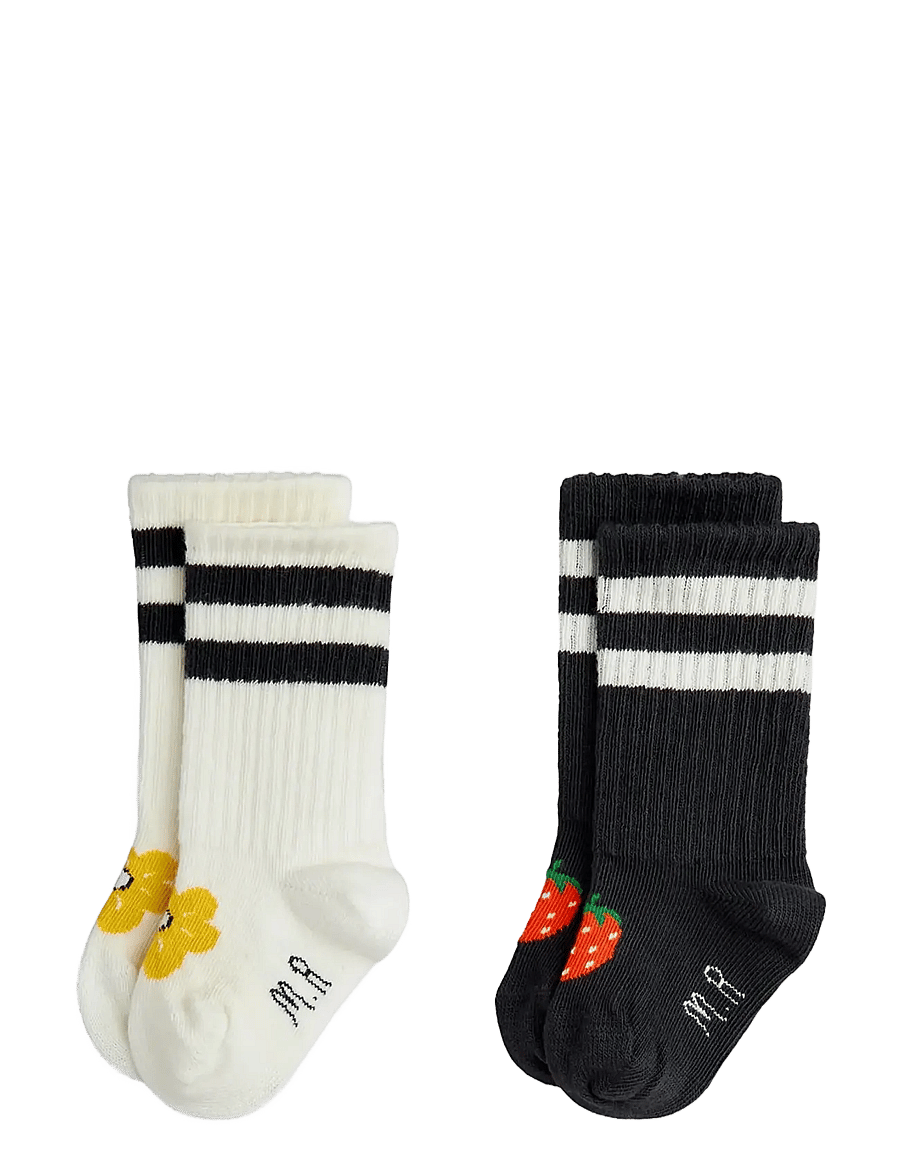Mini Rodini - Strawberry 2-pack baby socks - beebisokid - multi - 0