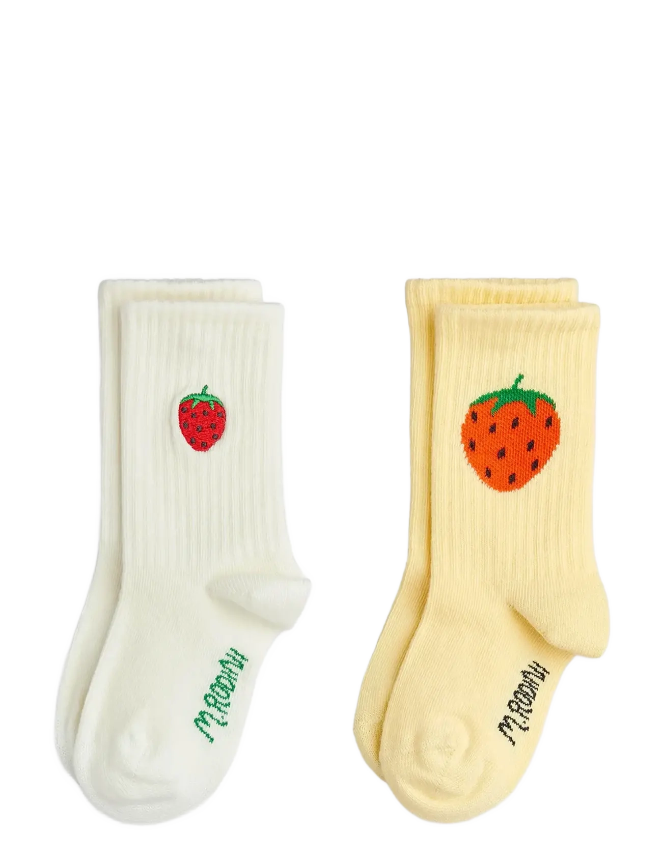 Mini Rodini Strawberry Emb 2-Pack Socks, 28/31, Multi/patterned, Sokker & Strømpebukser > Sokker, Børn