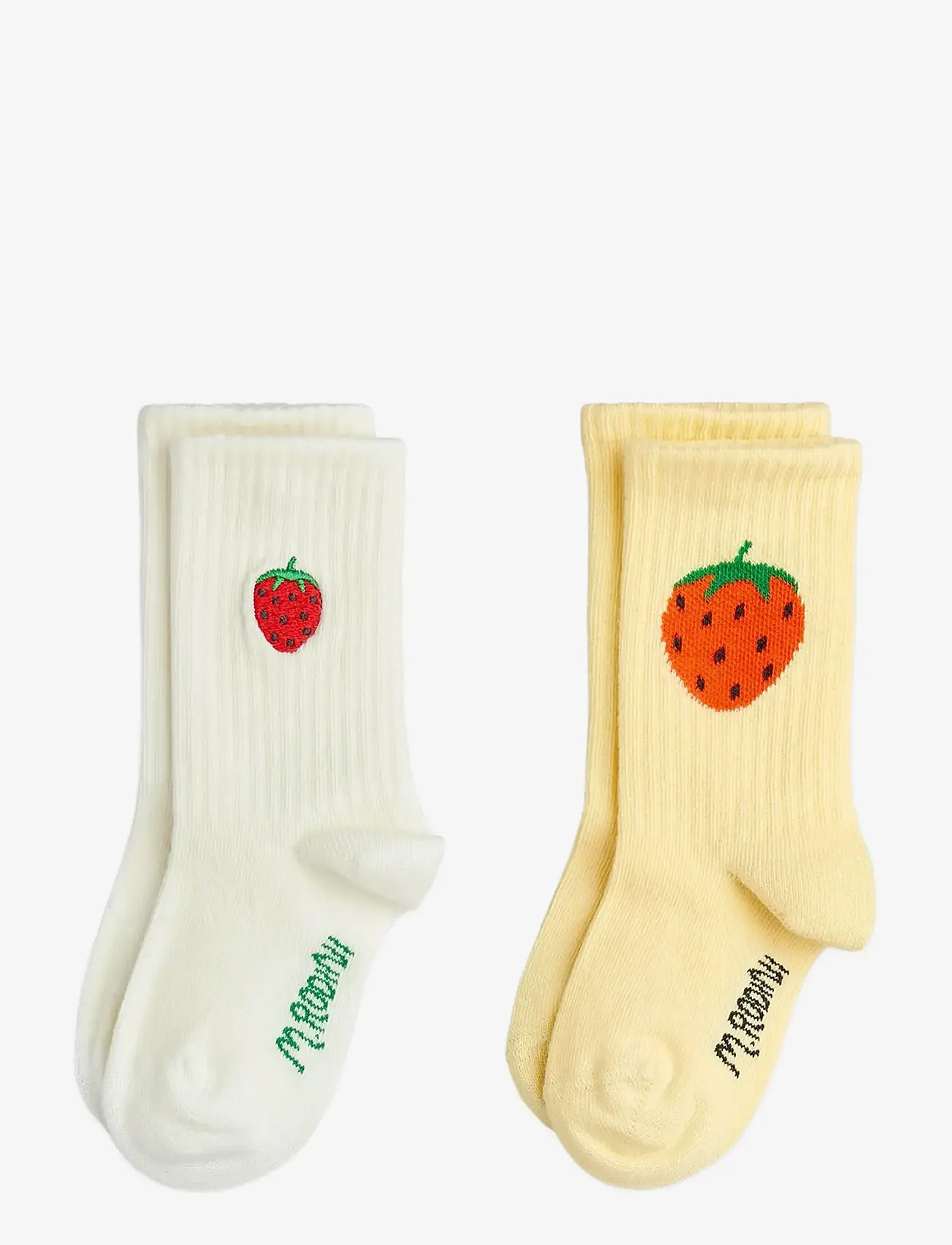 Mini Rodini - Strawberry emb 2-pack socks - socks - multi - 0
