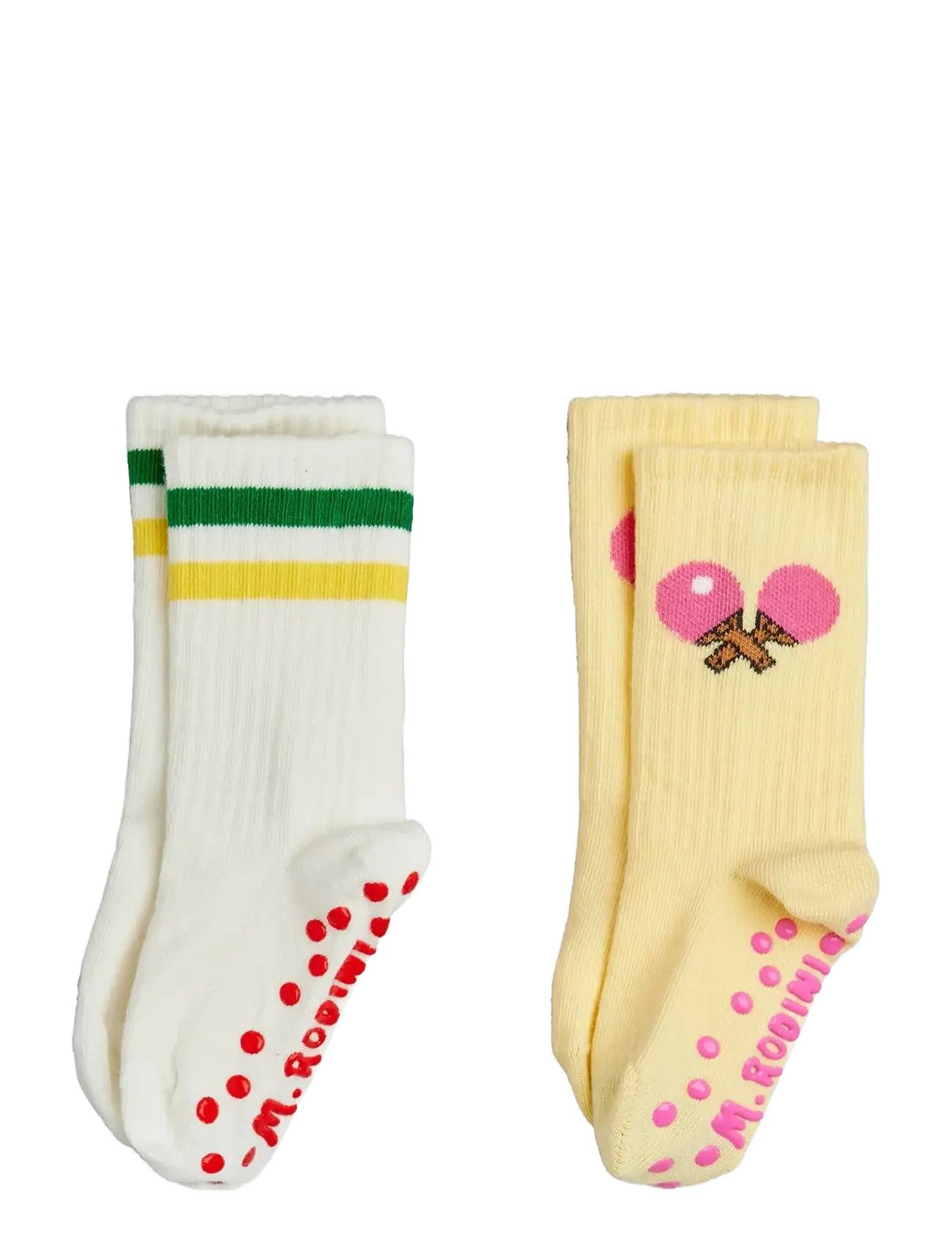 Mini Rodini Table Tennis 2-Pack Anti-Slip Socks, 16/19, Socken & Strumpfhosen, Mehrfarbig/gemustert - Non-slip Kinder