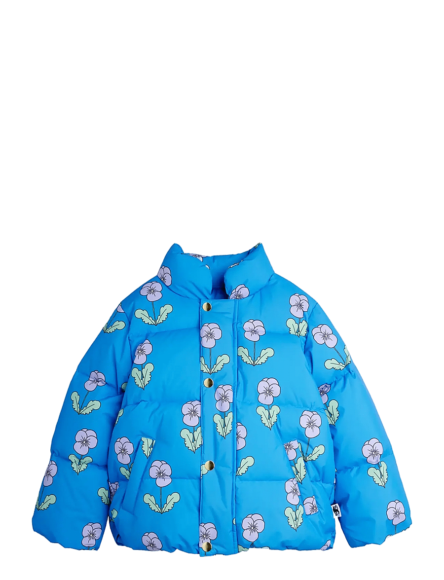 Mini Rodini - Violas aop citypuffer - quilted jackets - blue - 0