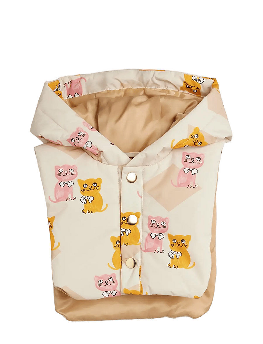 Mini Rodini - Kittens aop faux fur collar puffer - soojad ja polsterdatud - multi - 2