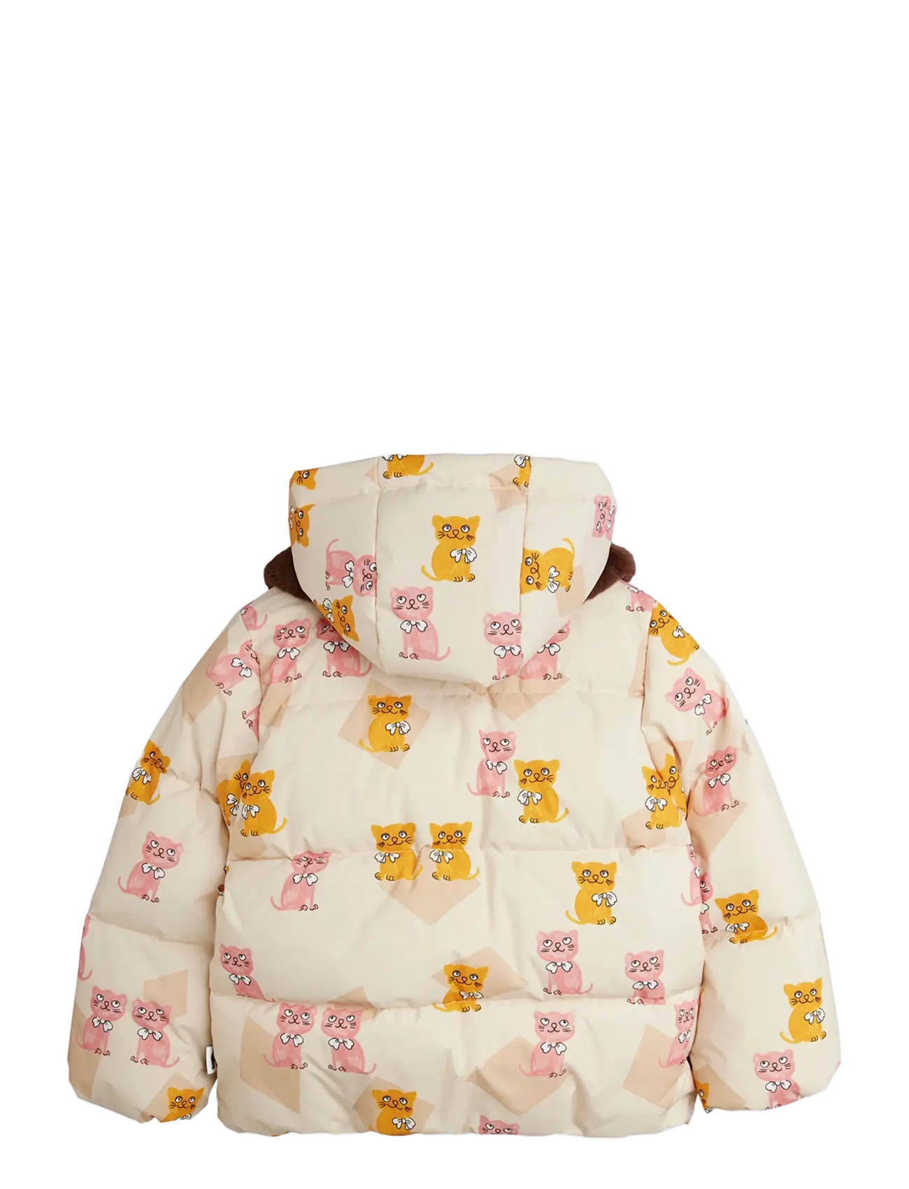 Mini Rodini - Kittens aop faux fur collar puffer - soojad ja polsterdatud - multi - 3