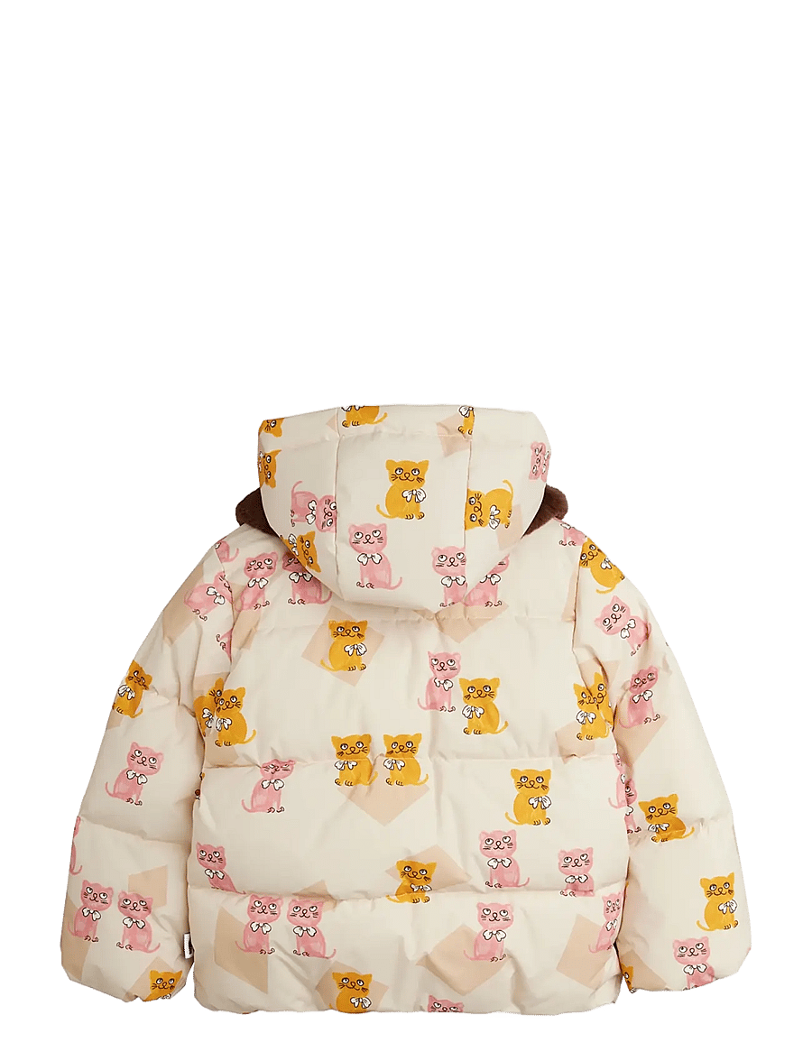 Mini Rodini - Kittens aop faux fur collar puffer - soojad ja polsterdatud - multi - 3