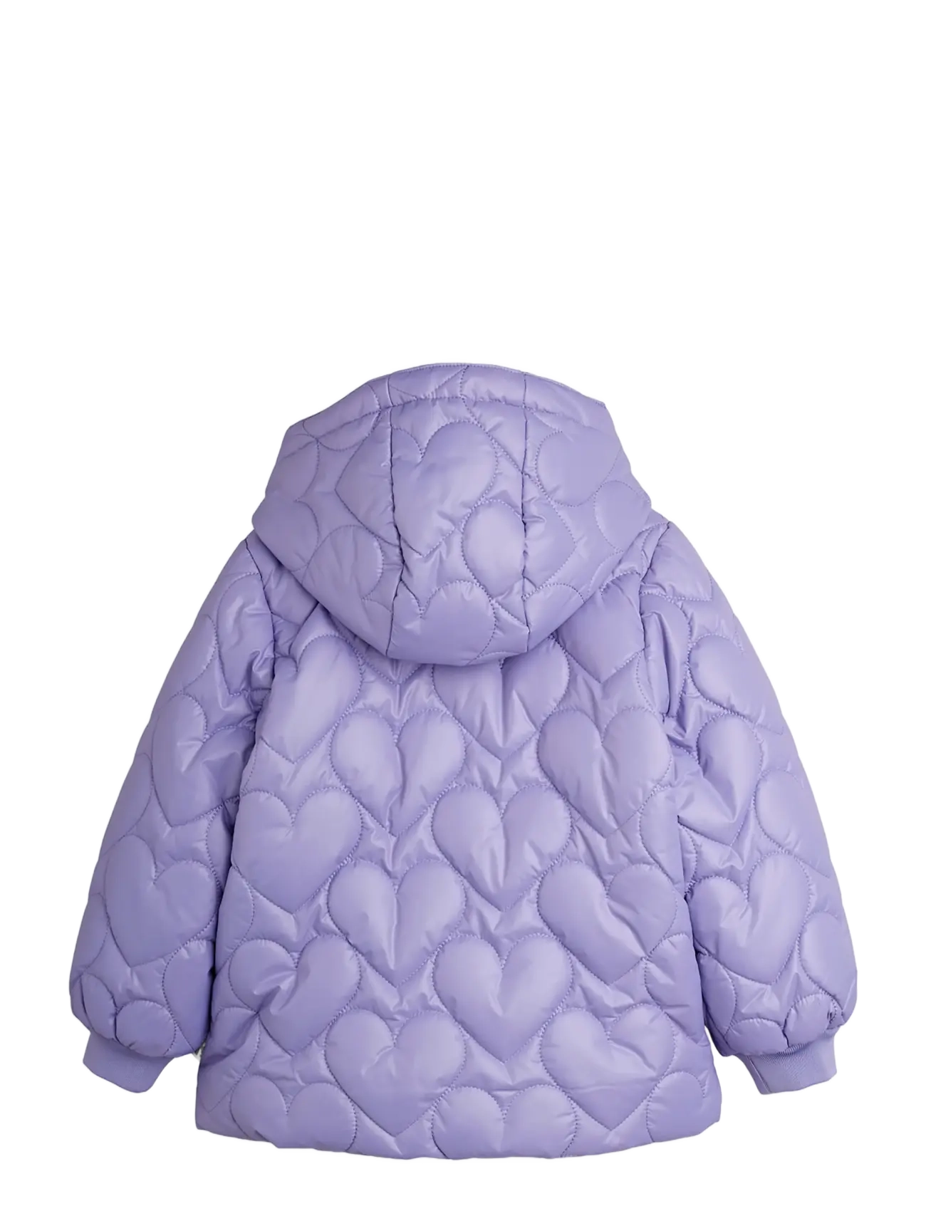 Mini Rodini - Heart quilted hooded puffer - purple - 2