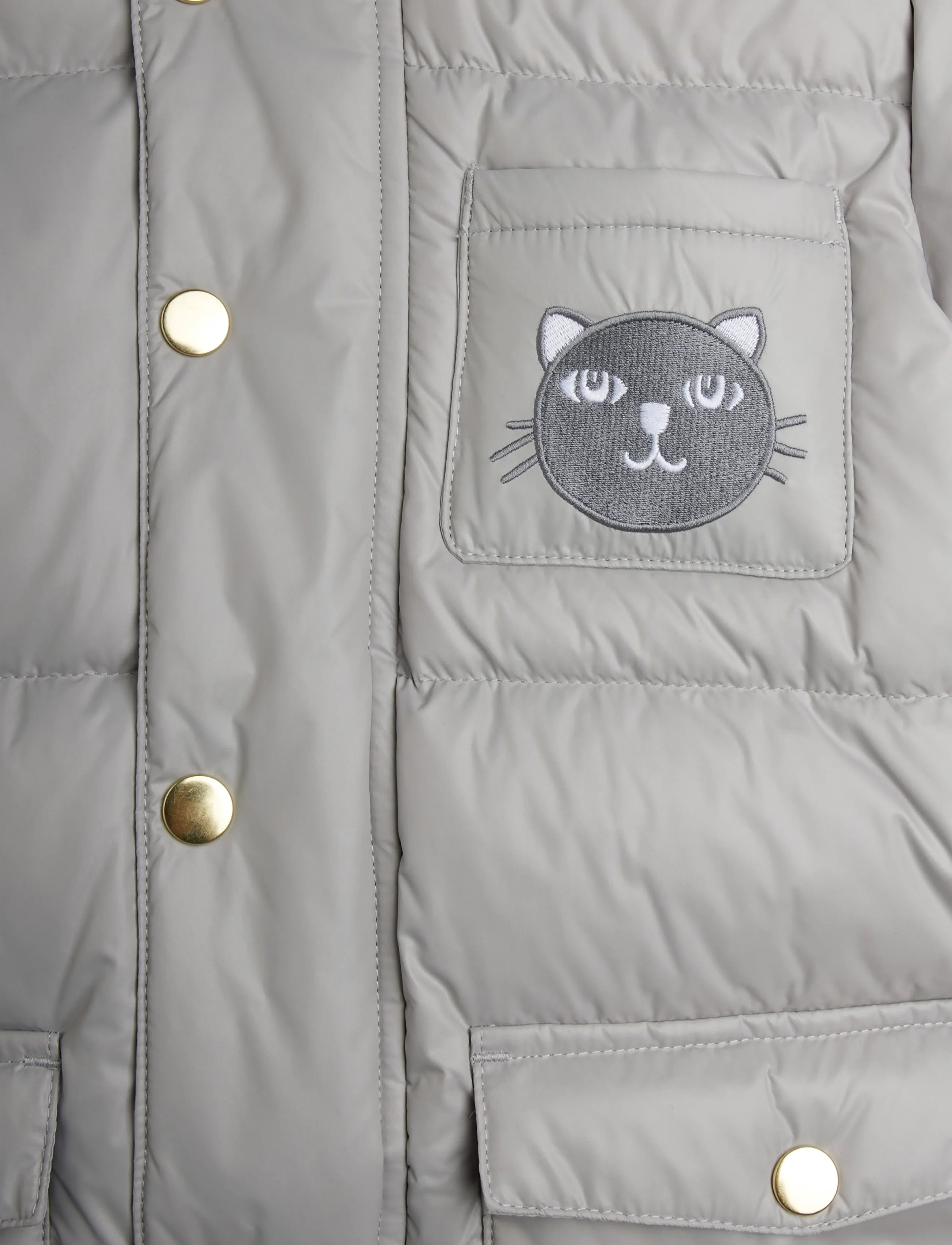 Mini Rodini - Cat ears heavy puffer - grey - 3