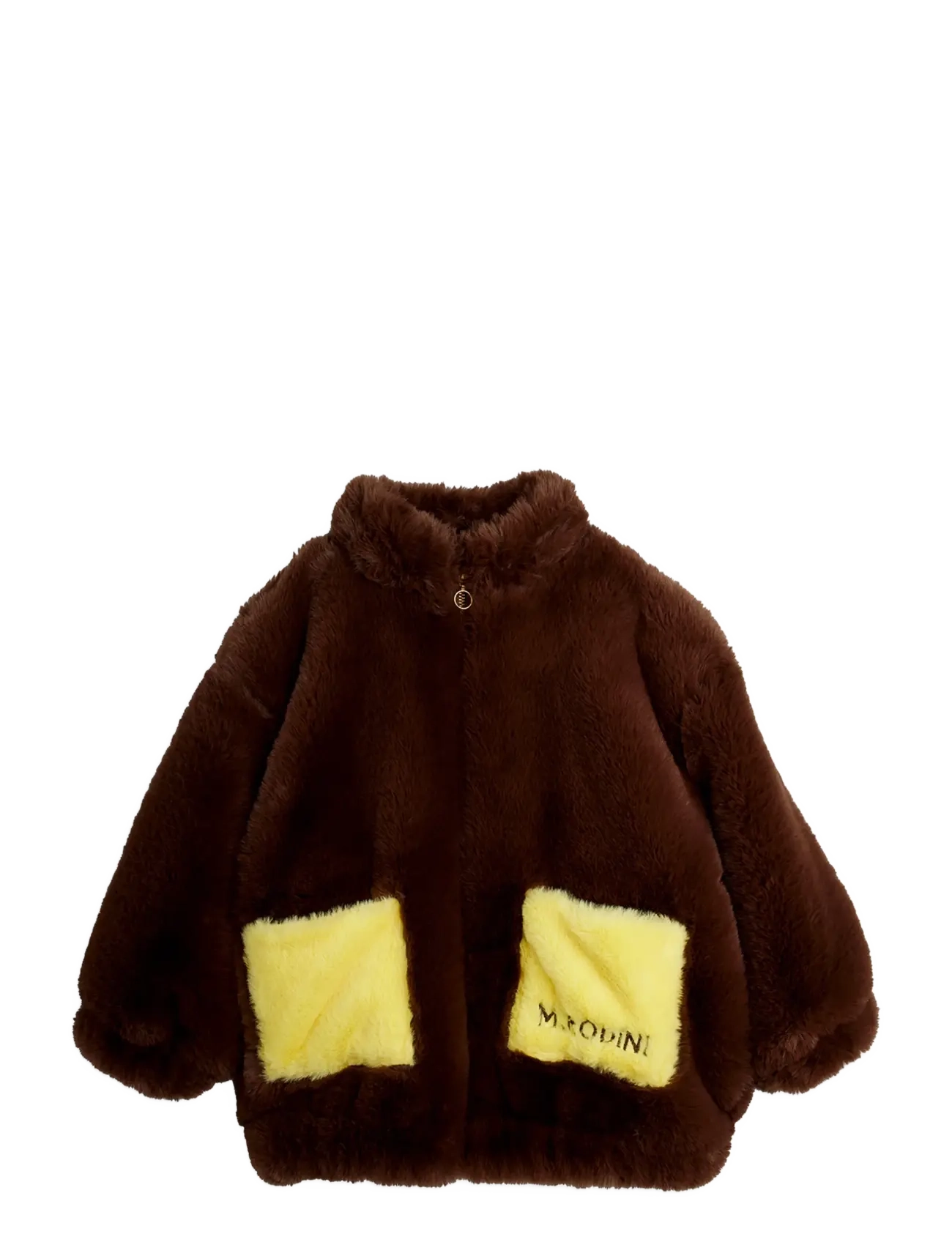 Mini Rodini - Rabbit ear faux fur jacket - brown - 1
