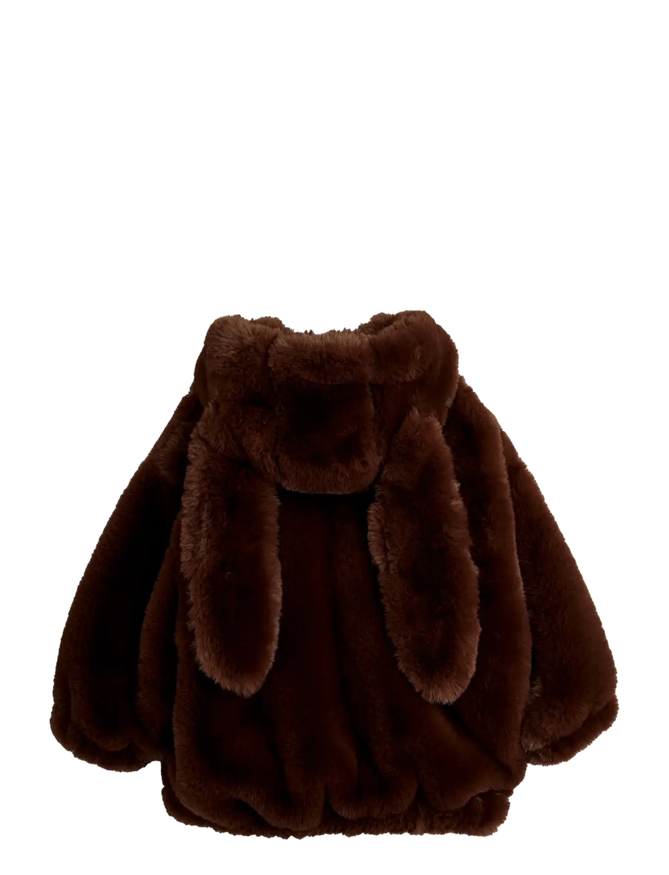 Mini Rodini - Rabbit ear faux fur jacket - brown - 2