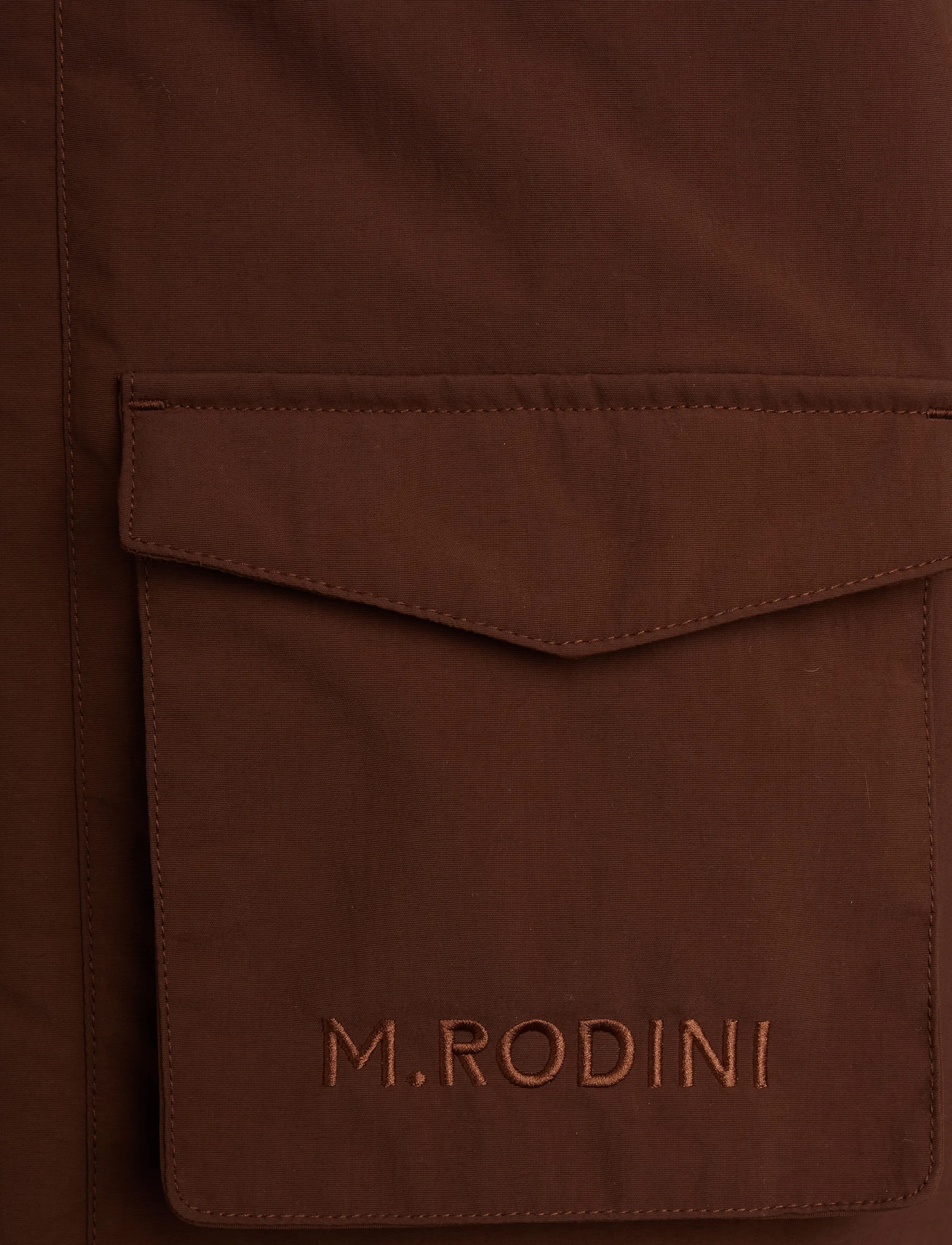 Mini Rodini - Padded nylon parka with faux fur collar - brown - 2