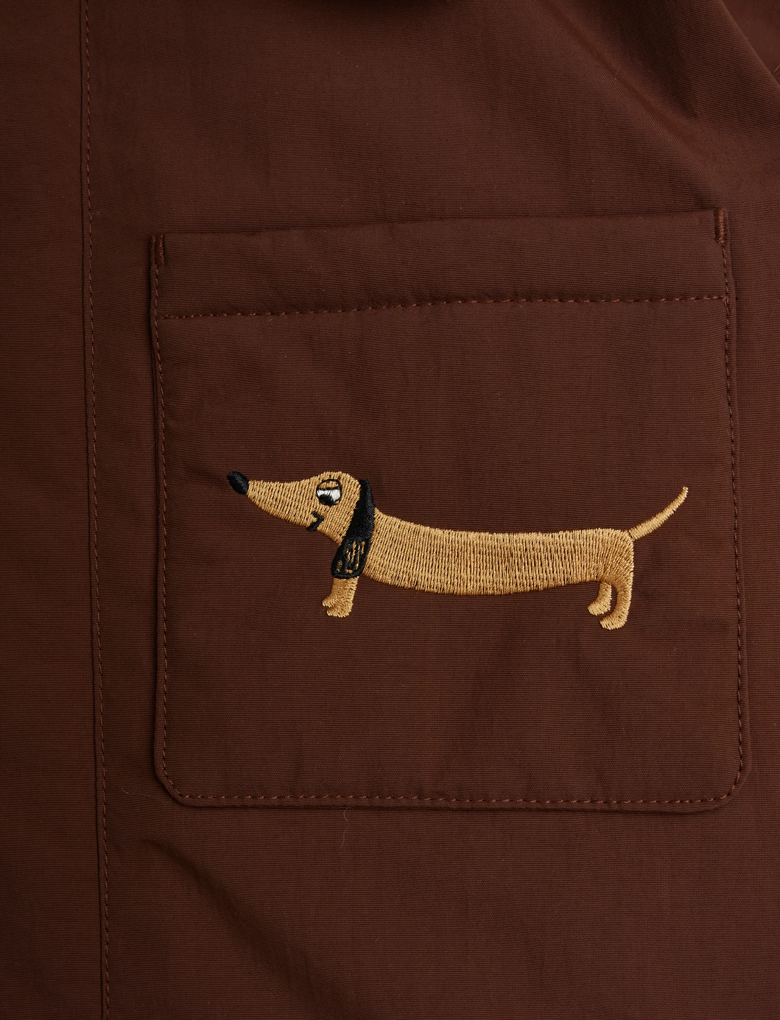 Mini Rodini - Padded nylon parka with faux fur collar - brown - 3