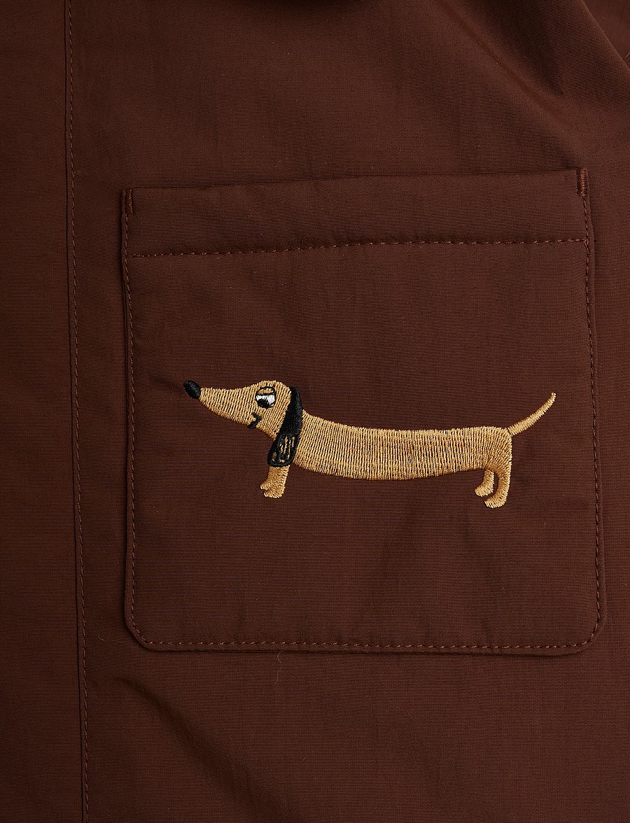 Mini Rodini - Padded nylon parka with faux fur collar - daunen- und steppjacken - brown - 3