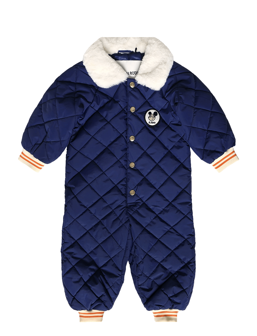 Mini Rodini - Ritzratz quilted baby overall - termodragter - blue - 0