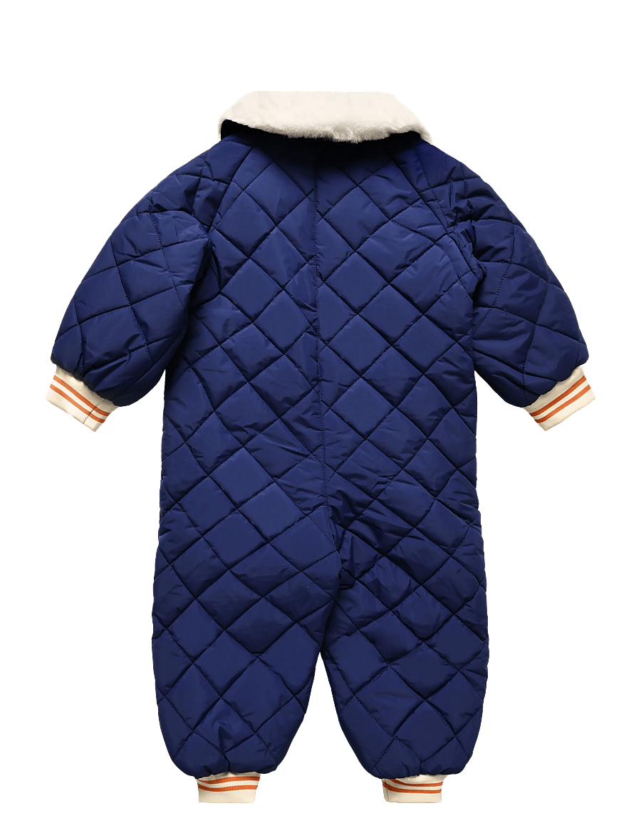 Mini Rodini - Ritzratz quilted baby overall - termodragter - blue - 1