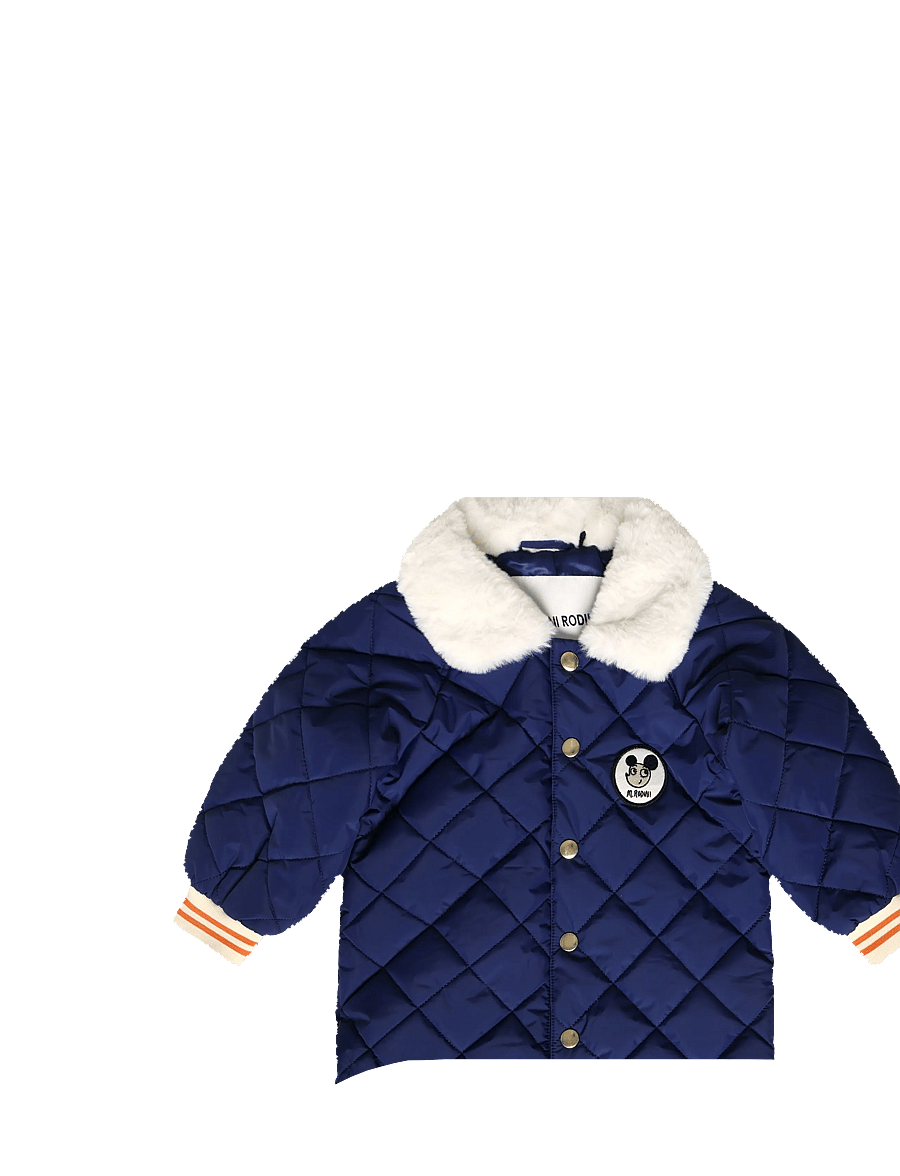 Mini Rodini - Ritzratz quilted baby overall - termodragter - blue - 2