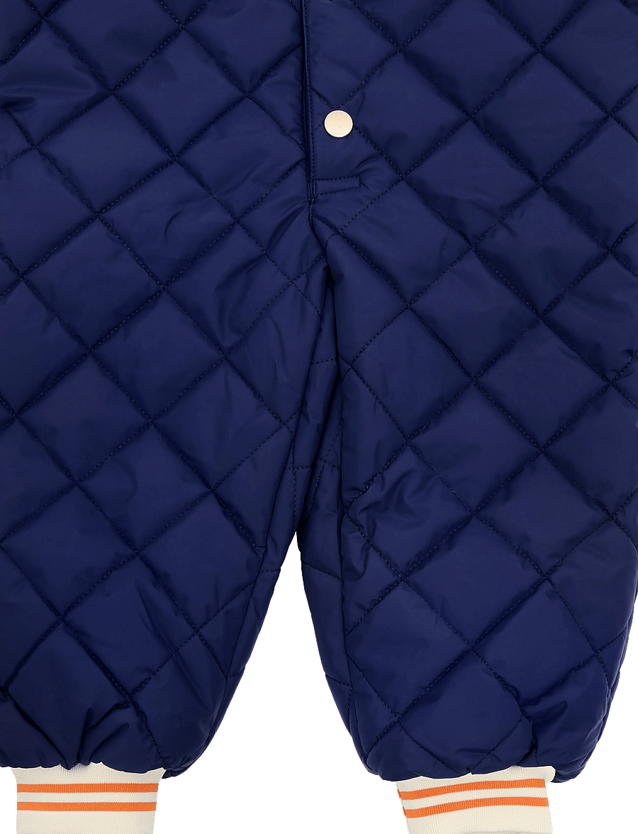 Mini Rodini - Ritzratz quilted baby overall - termodragter - blue - 3