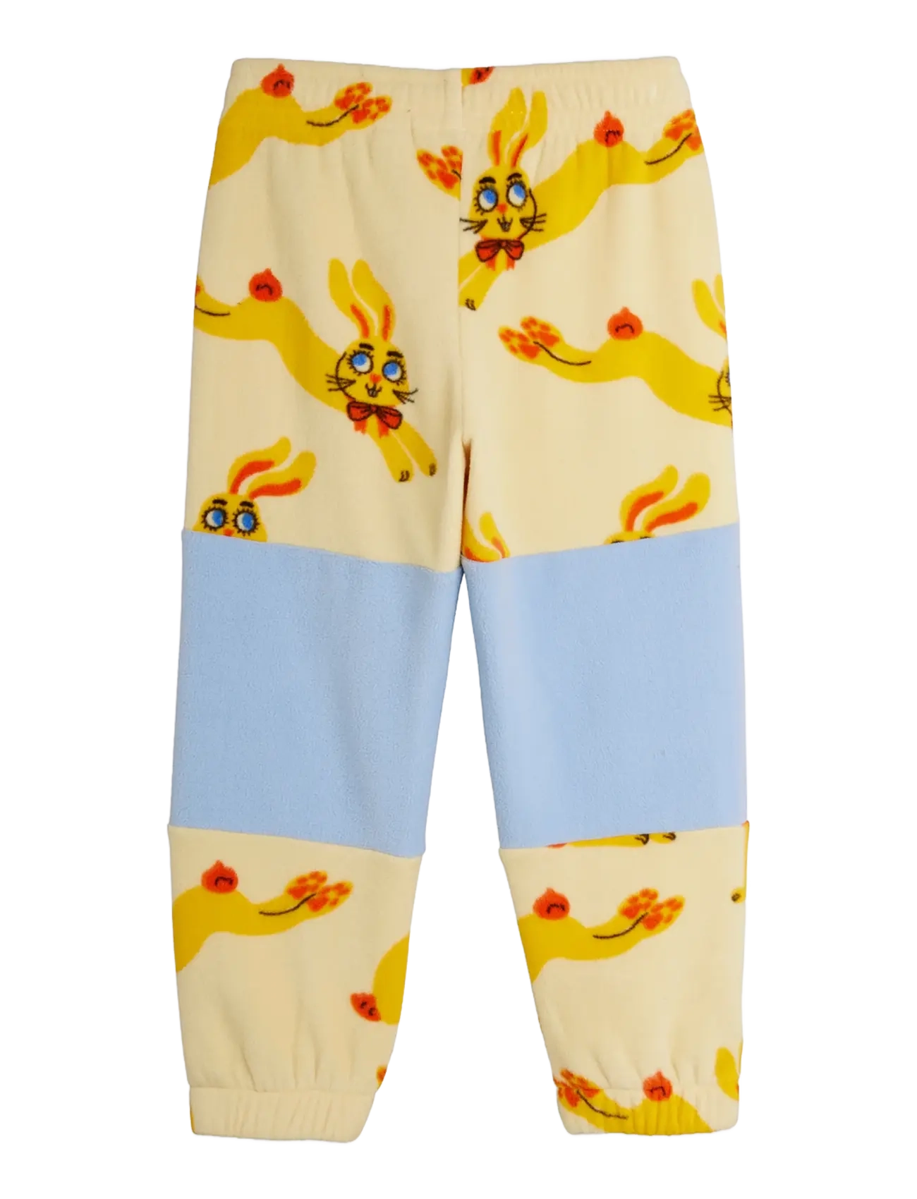 Mini Rodini - Rabbits aop fleece trousers - yellow - 1