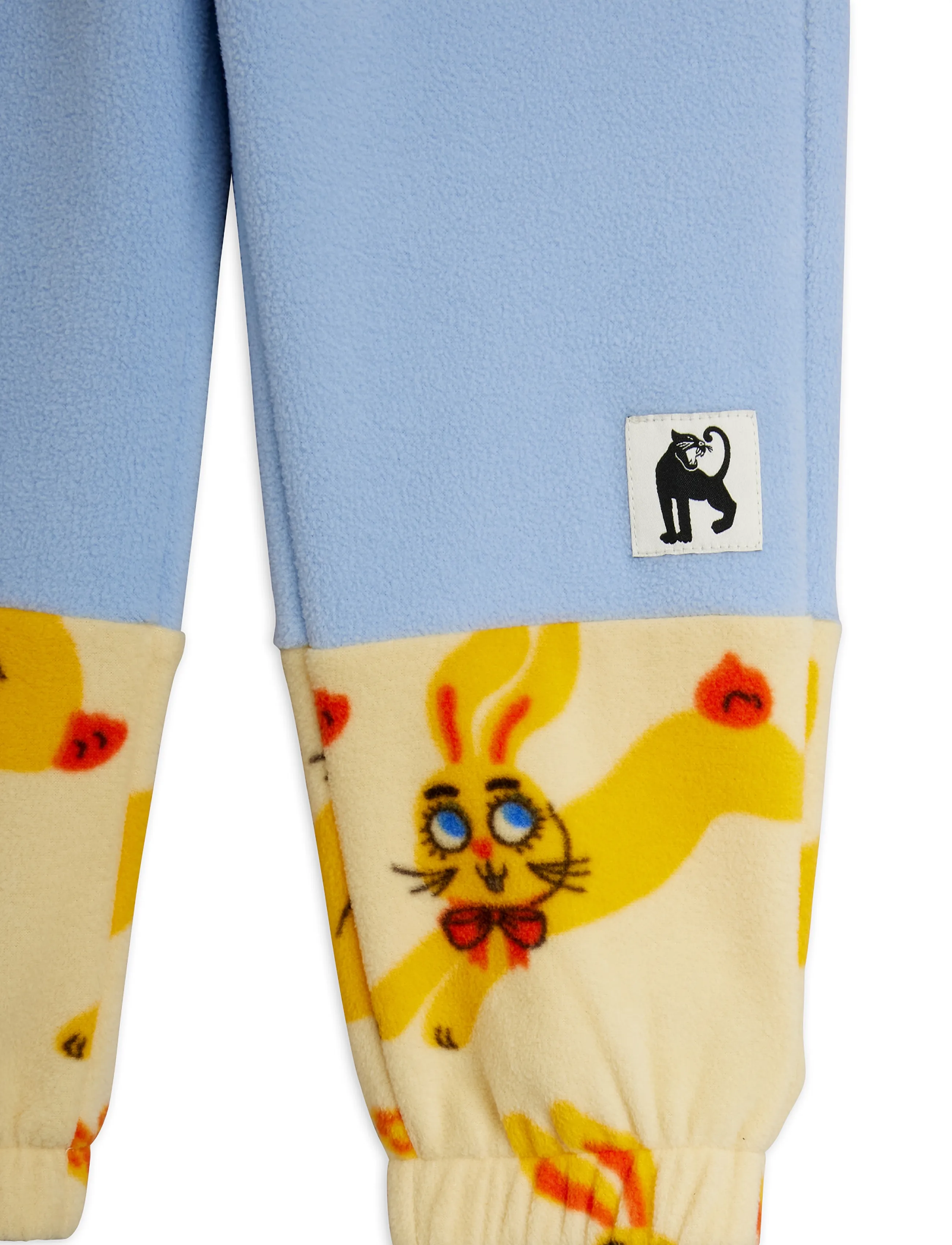 Mini Rodini - Rabbits aop fleece trousers - yellow - 2