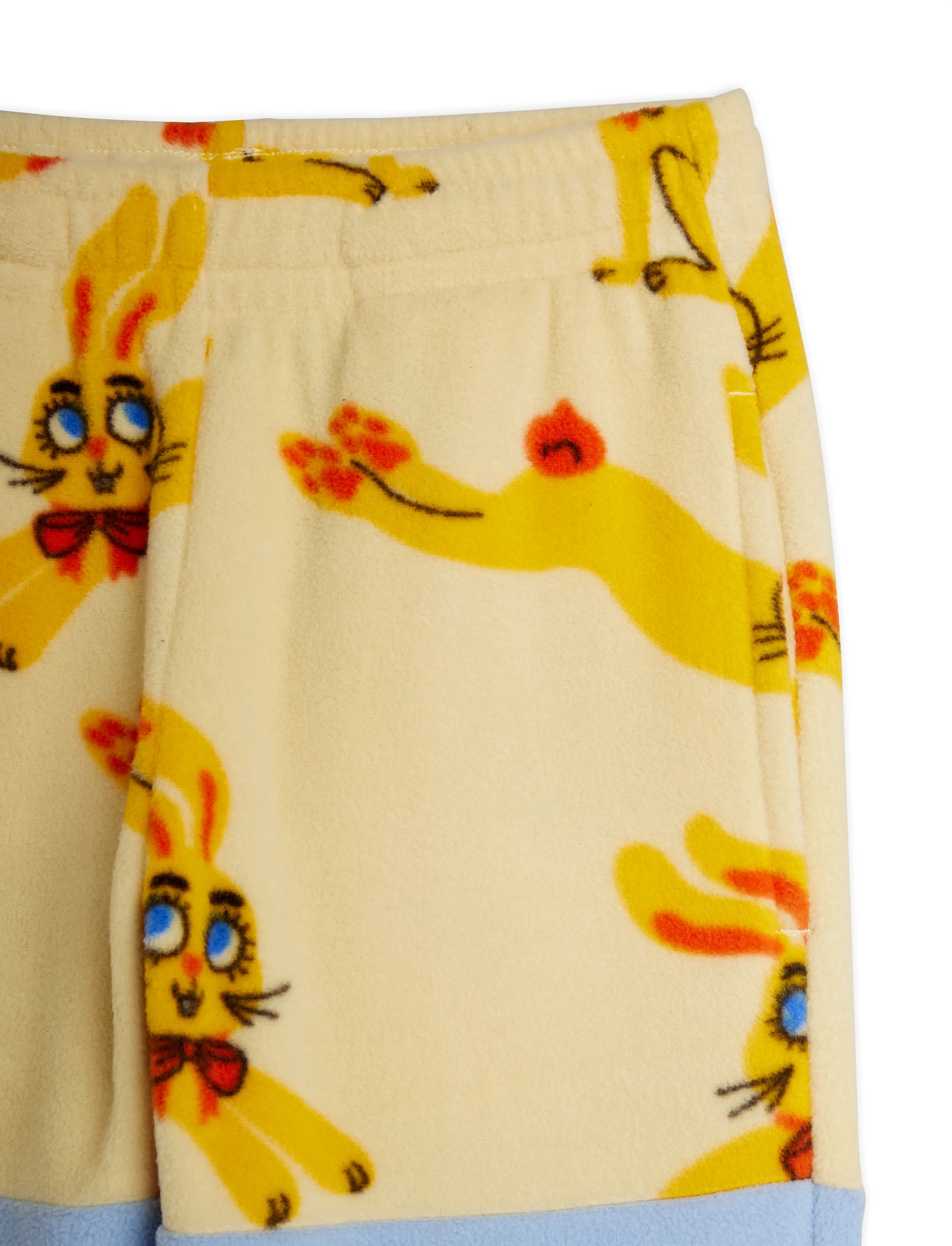 Mini Rodini - Rabbits aop fleece trousers - yellow - 3