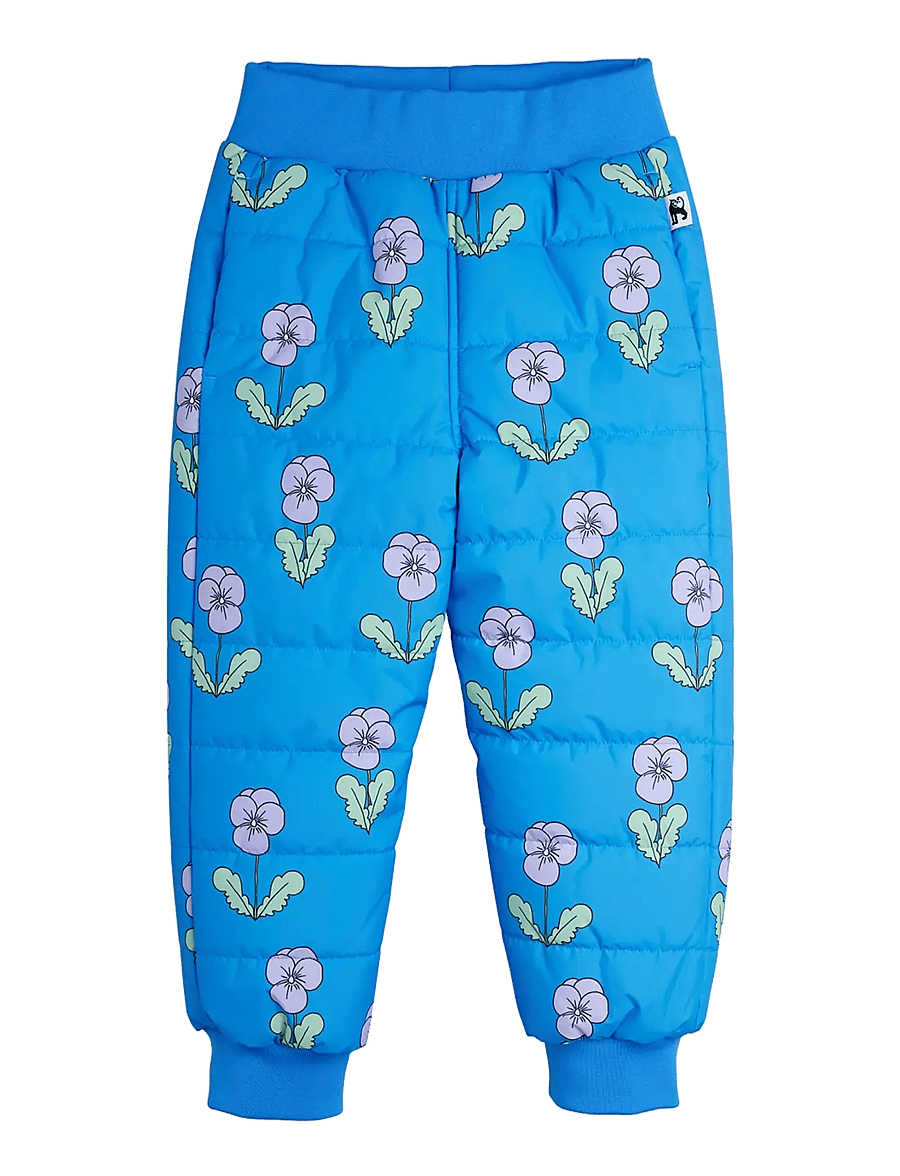 Mini Rodini - Violas aop padded outerwear trousers - thermo-hose - blue - 0