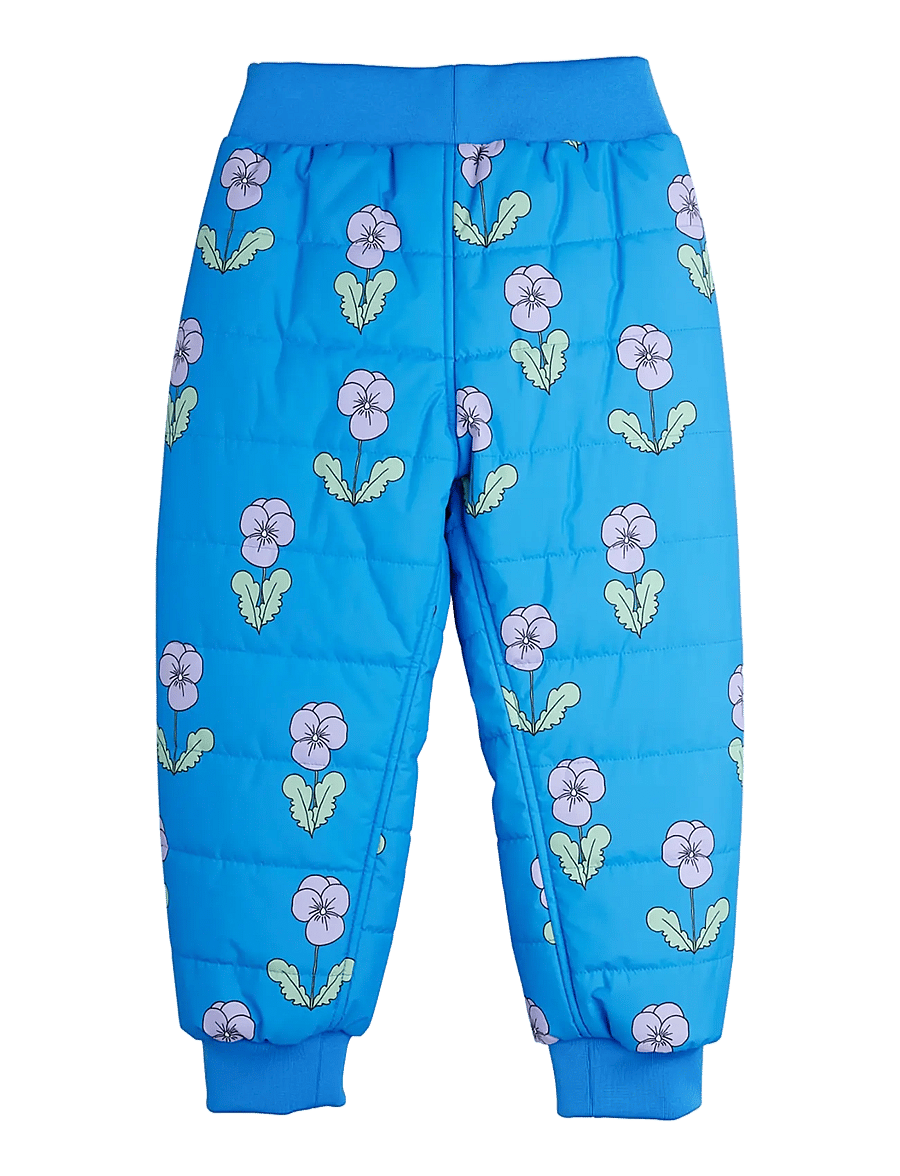 Mini Rodini - Violas aop padded outerwear trousers - thermo-hose - blue - 1