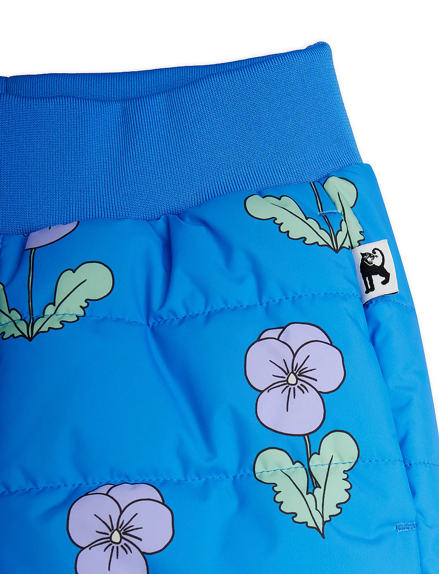 Mini Rodini - Violas aop padded outerwear trousers - thermo-hose - blue - 2