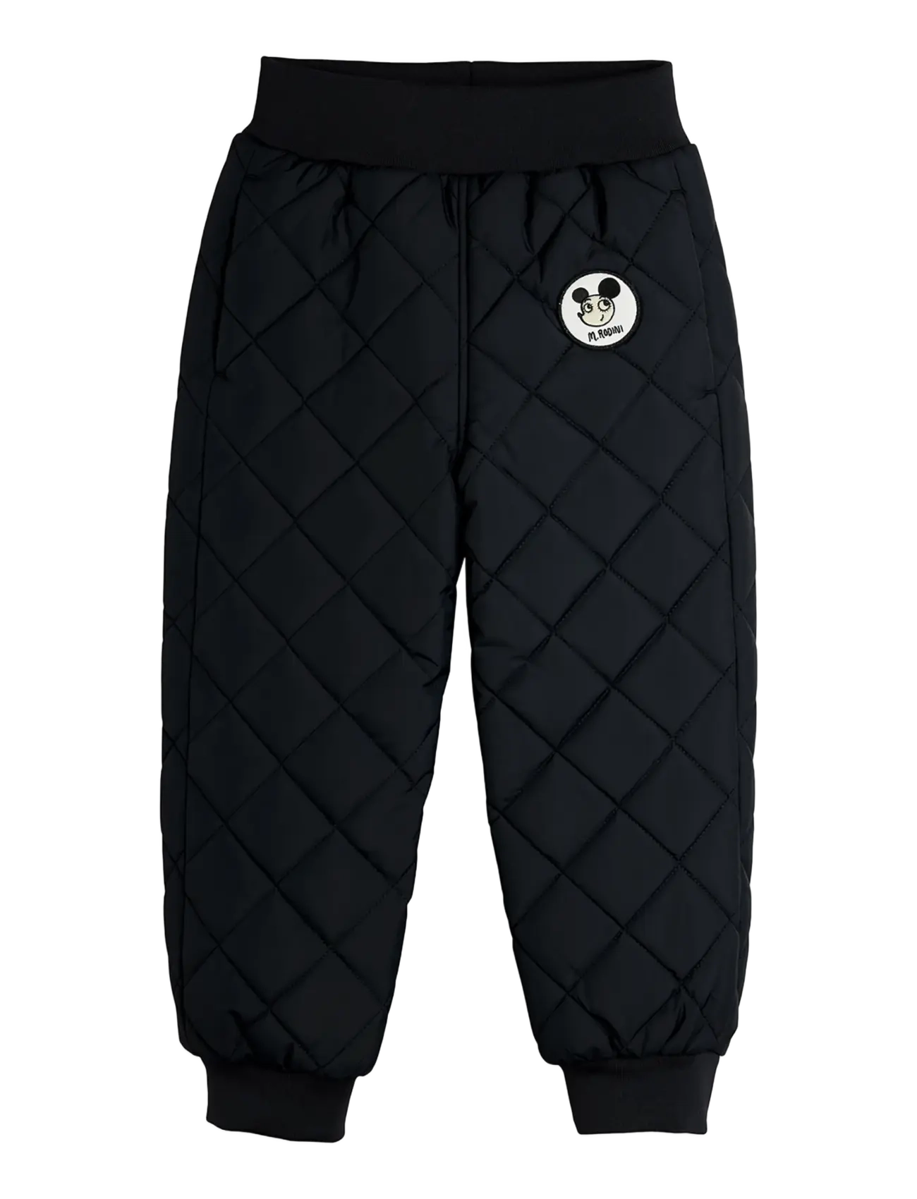 Mini Rodini Ritzratz Patch Quilted Overtøj Trousers, 80/86, Black, Termo-Overtøj > Termo-Bukser, Børn