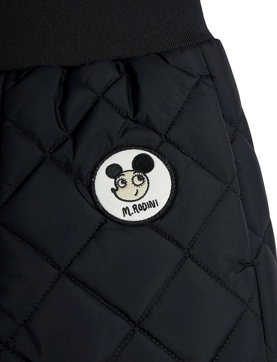 Mini Rodini - Ritzratz patch quilted outerwear trousers - termobukser - black - 2