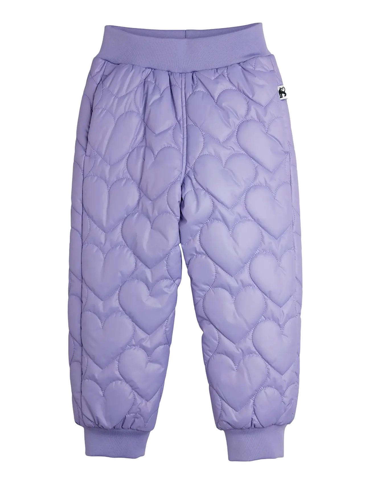 Mini Rodini Hearts Quilted Overtøj Trousers, 80/86, Purple, Underdele > Bukser, Børn