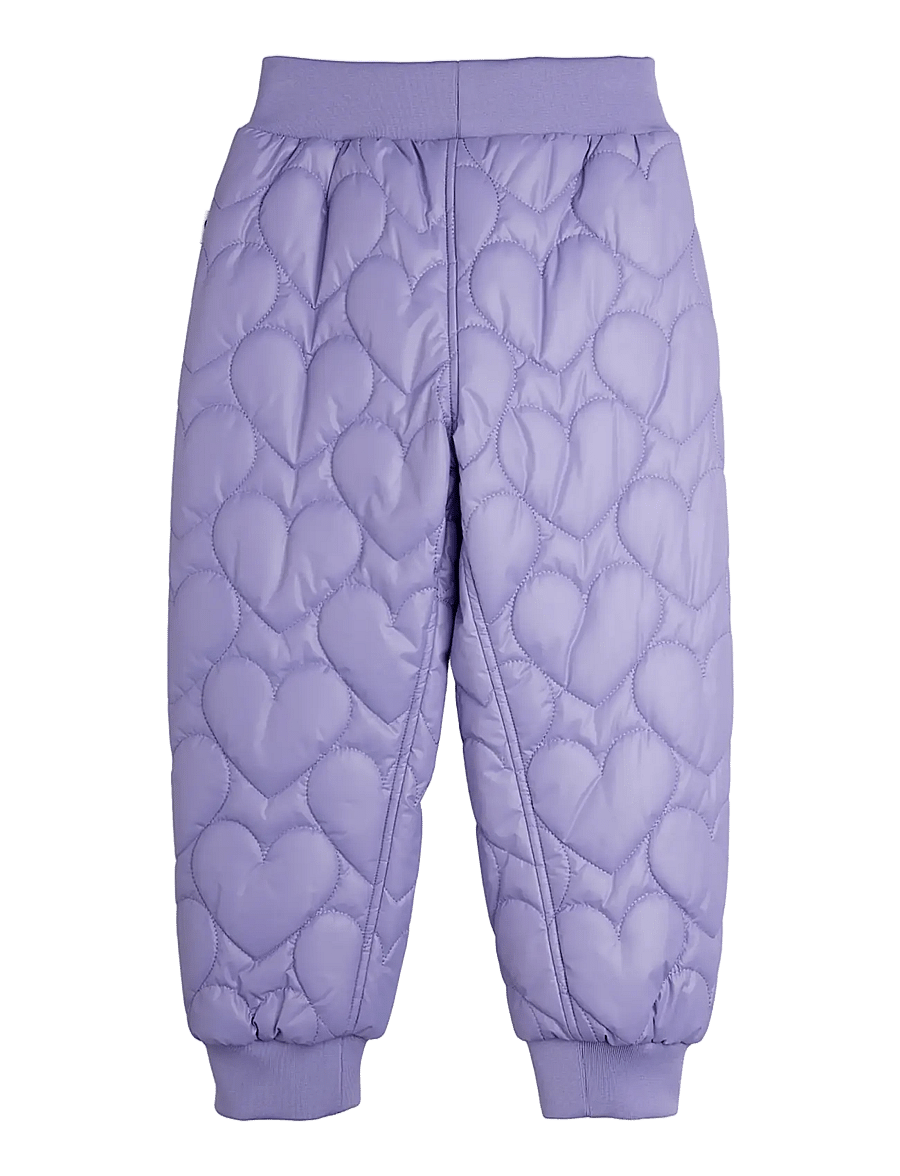 Mini Rodini - Hearts quilted outerwear trousers - ungbarnabuxur - purple - 1