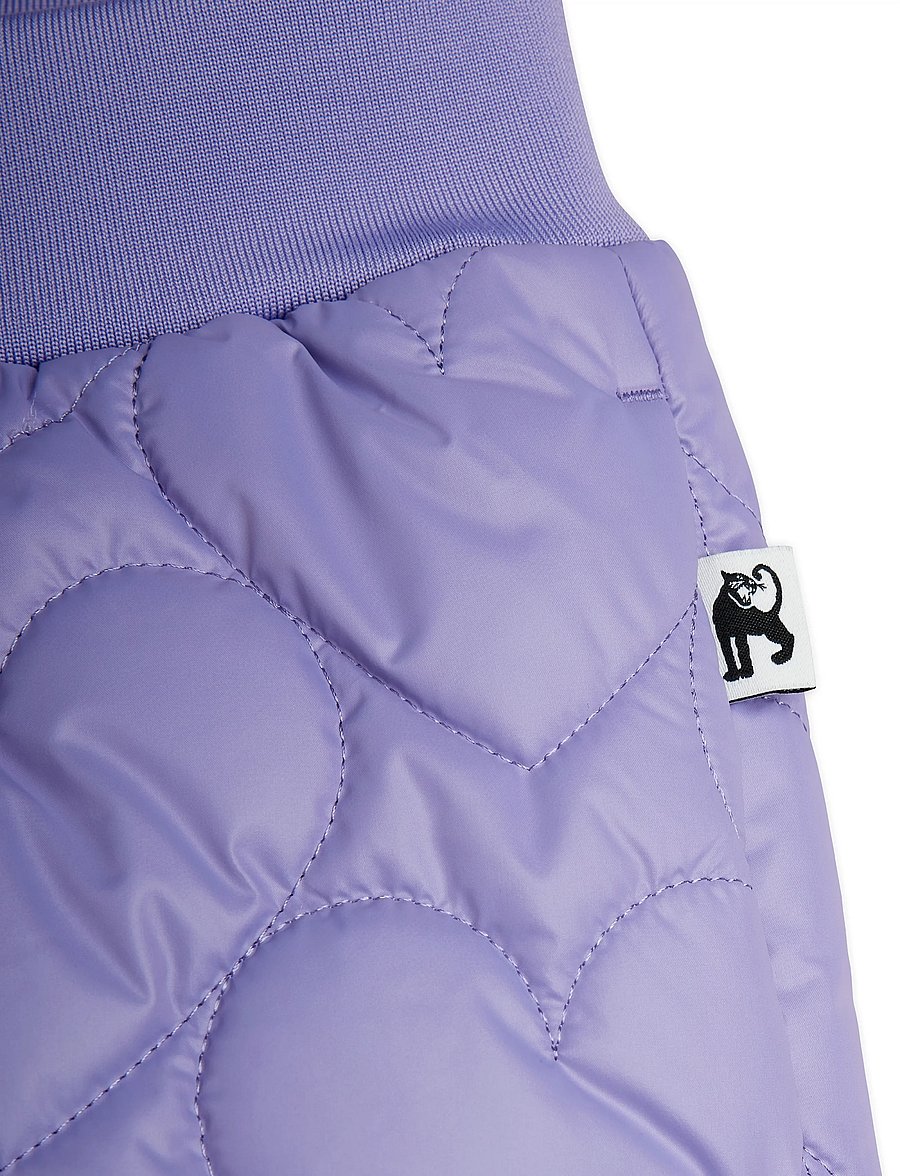 Mini Rodini - Hearts quilted outerwear trousers - ungbarnabuxur - purple - 2