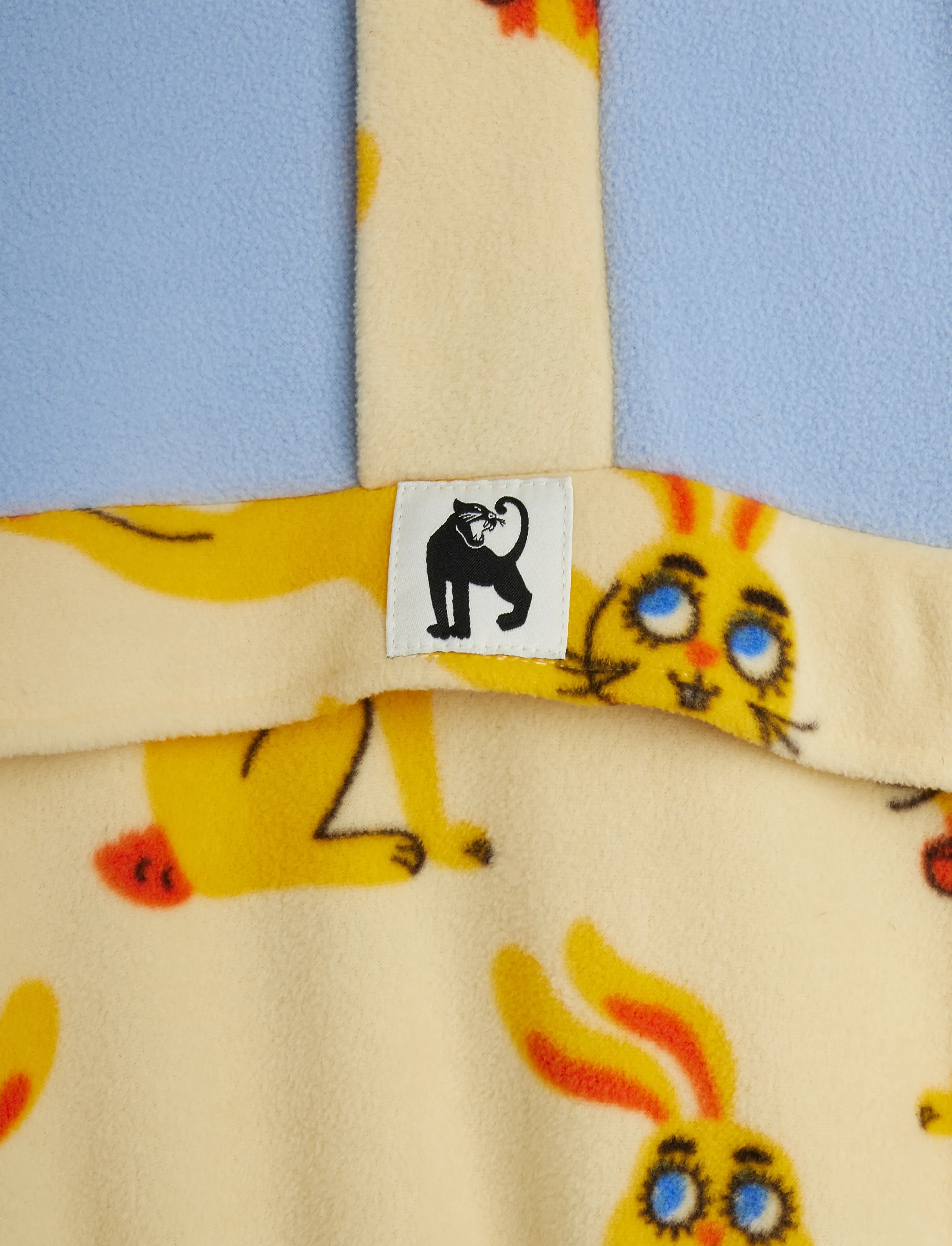 Mini Rodini - Rabbits aop fleece halfzip sweater - yellow - 3