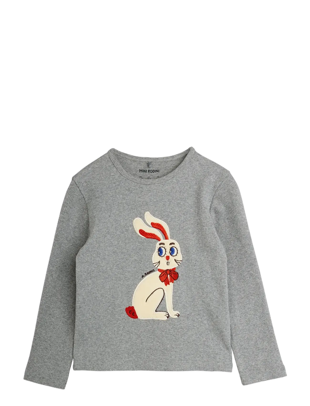 Mini Rodini Rabbit application ls top - New Arrivals - GREY MELANGE / grey
