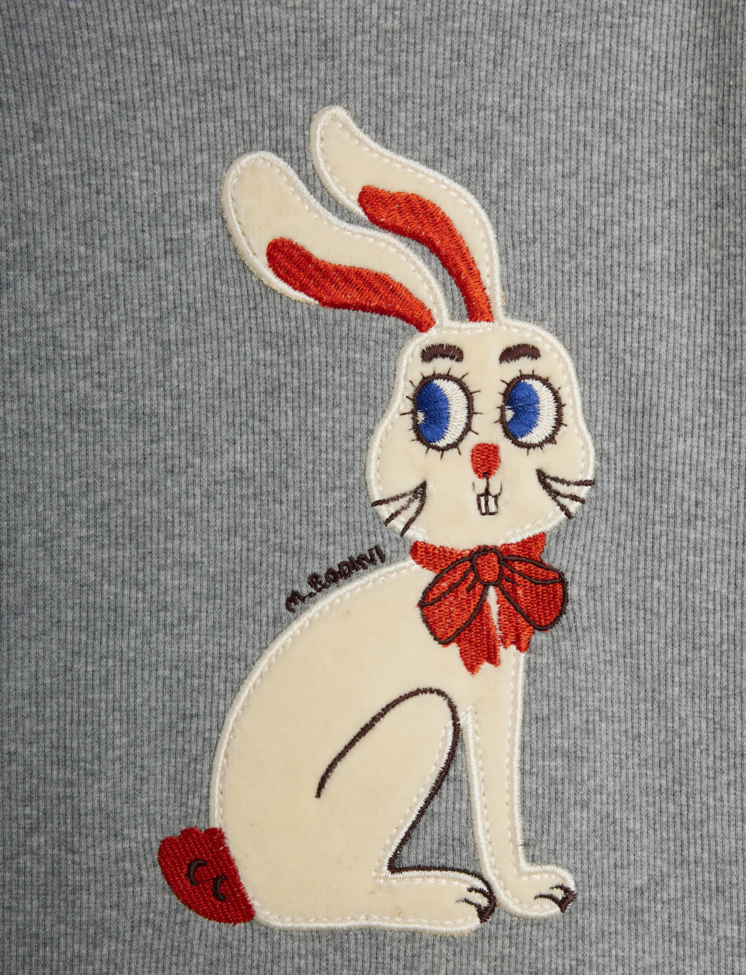 Mini Rodini - Rabbit application ls top - grey melange - 2