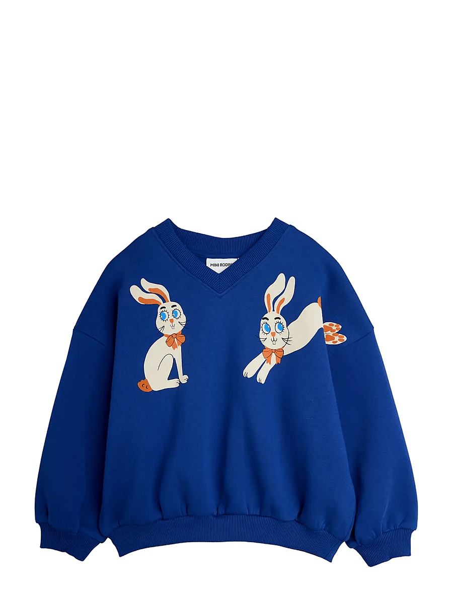 Mini Rodini - Rabbits sp sweatshirt - sweatshirts - blue - 0