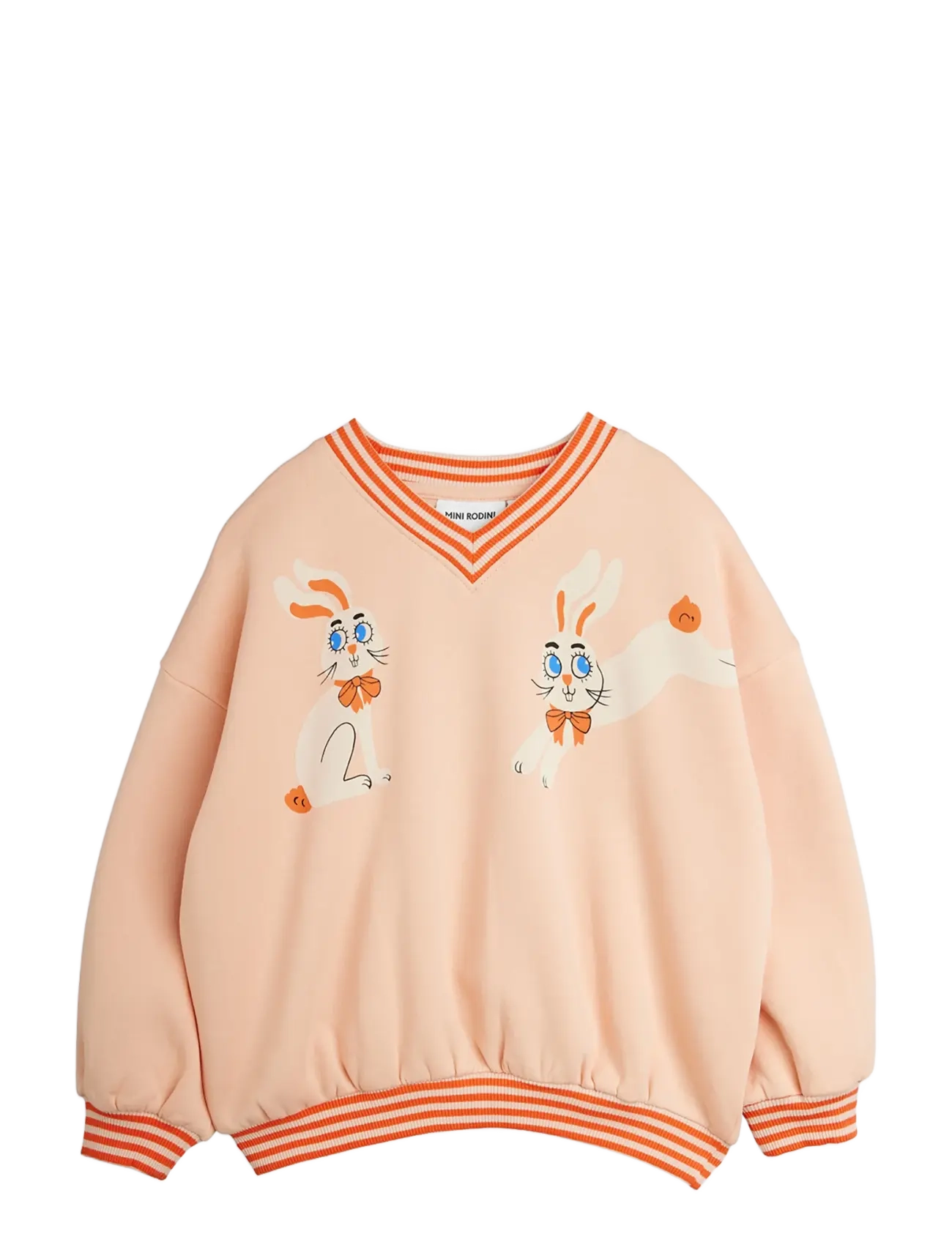 Mini Rodini Rabbits Sp Sweatshirt, Broderet Kanin Sweatshirt, Pink, Str: 80/86