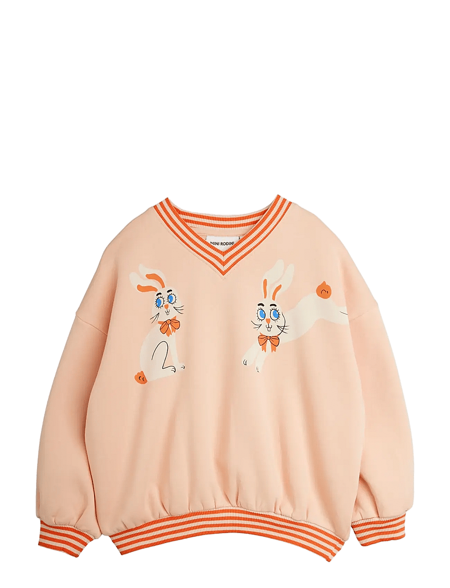 Mini Rodini - Rabbits sp sweatshirt - sweatshirts - pink - 0
