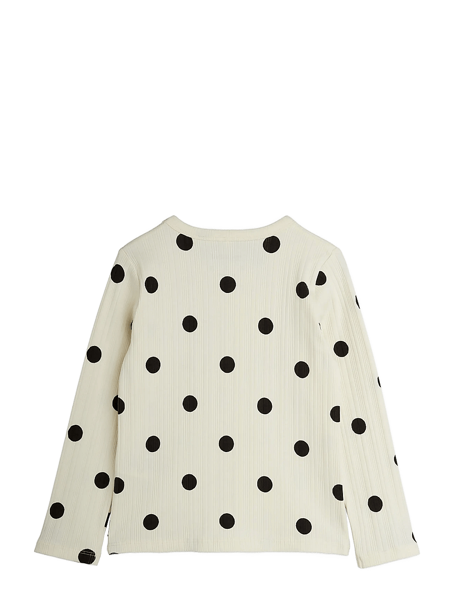 Mini Rodini - Dots aop dog ls tee - långärmade t-shirts - off-white - 1