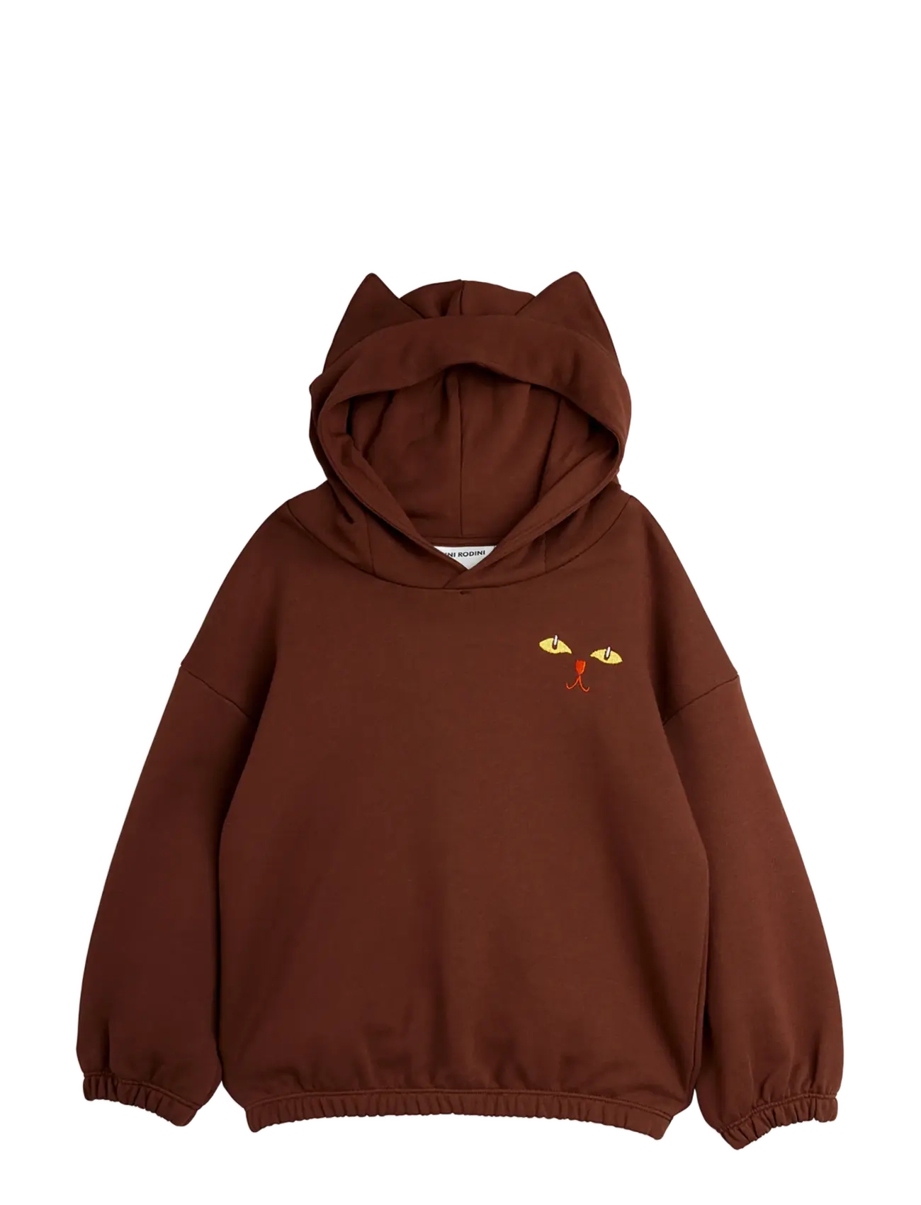 Mini Rodini Cat Ears Hoodie, Katteører Hættetrøje, Brun, Str: 140/146