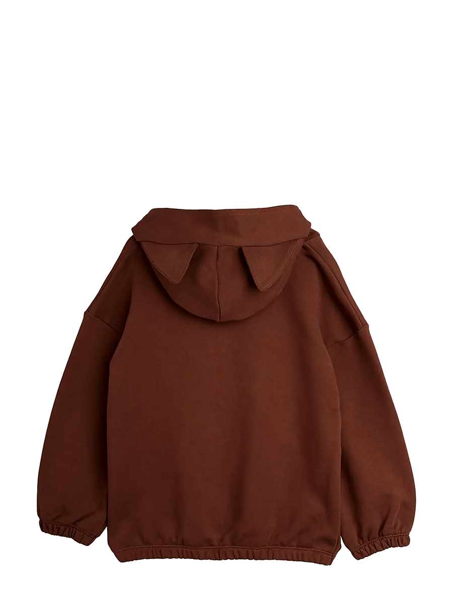 Mini Rodini - Cat ears hoodie - kapuutsiga pusad - brown - 1